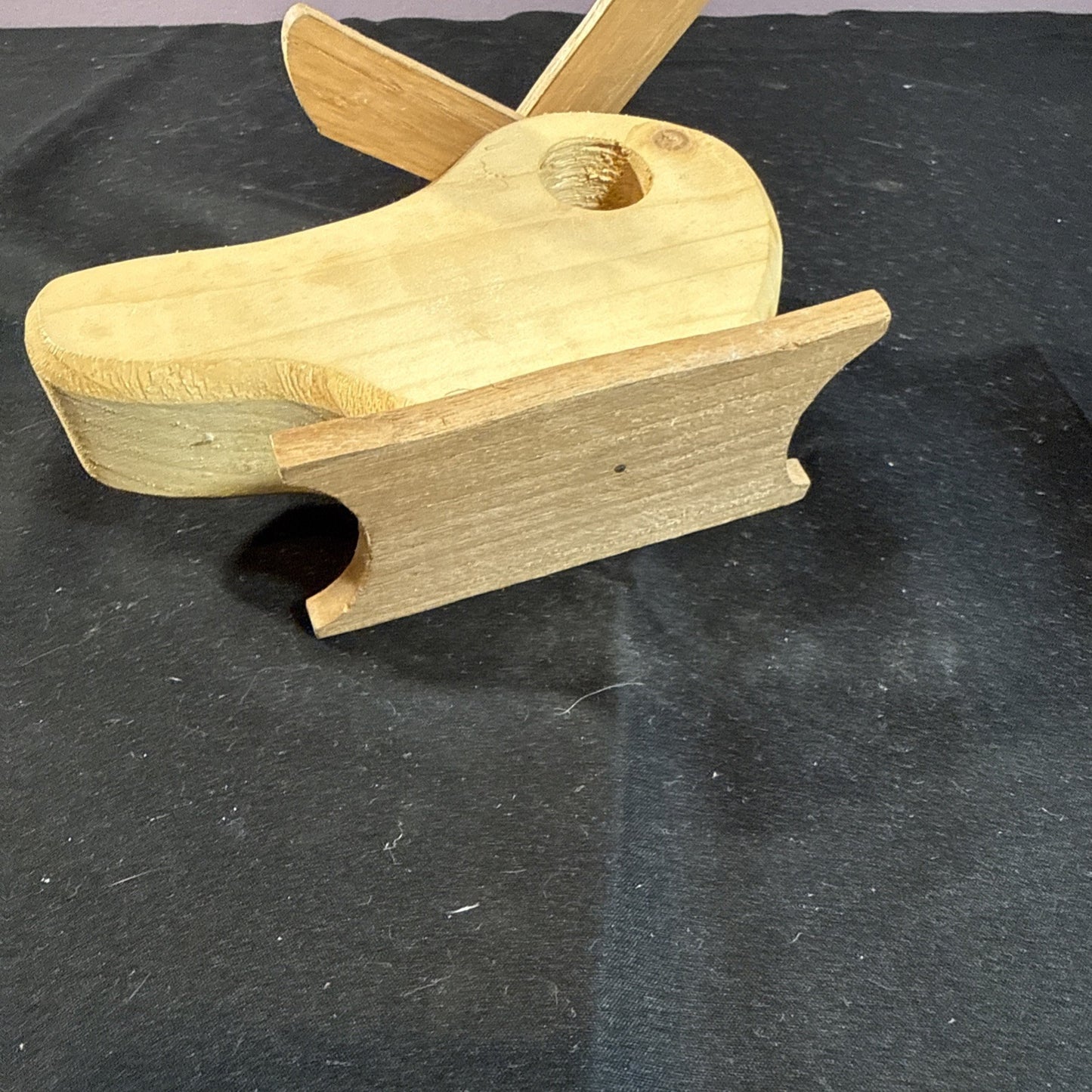 Vintage Handmade Wooden Toy Helicopter Wood
