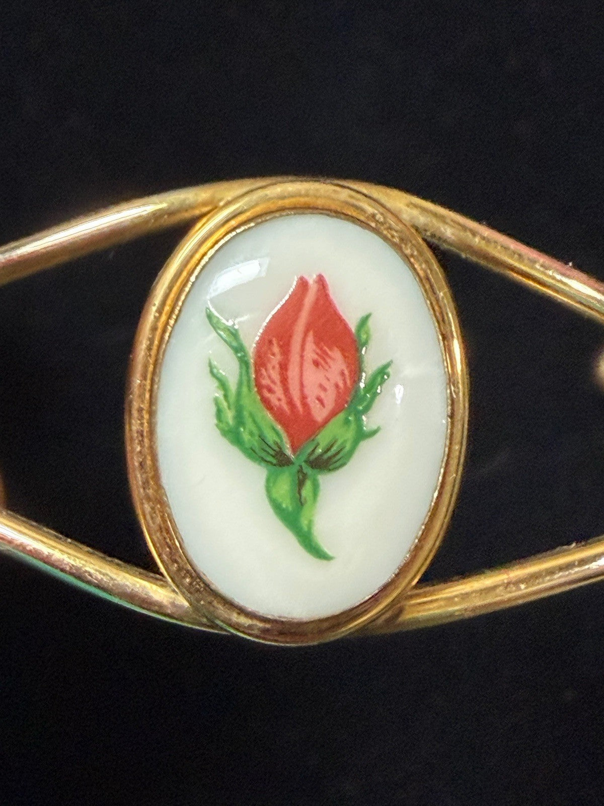 Vintage Lenox China Floral Brooch Pin Cuff Bracelet Matching Set Original Box