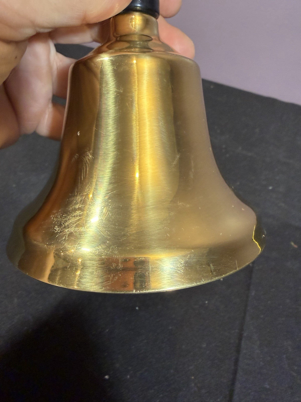 Vintage Brass Ceremonial Bell NHS Top Ten Class of 1969 Wooden Handle 7"