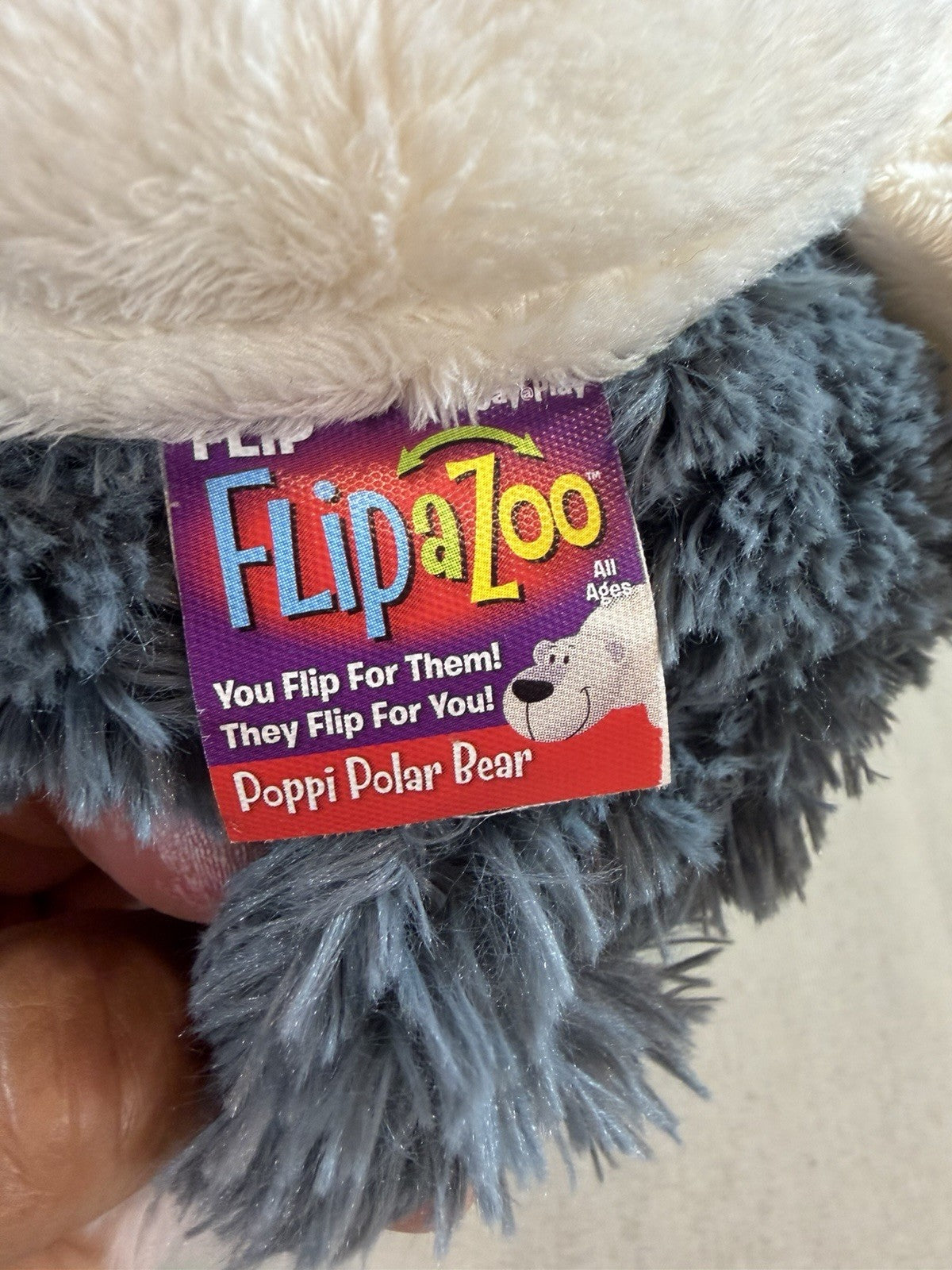 FlipaZoo Reversible Plush Poppi Polar Bear Asher Husky 18 In Stuffed Animal Toy