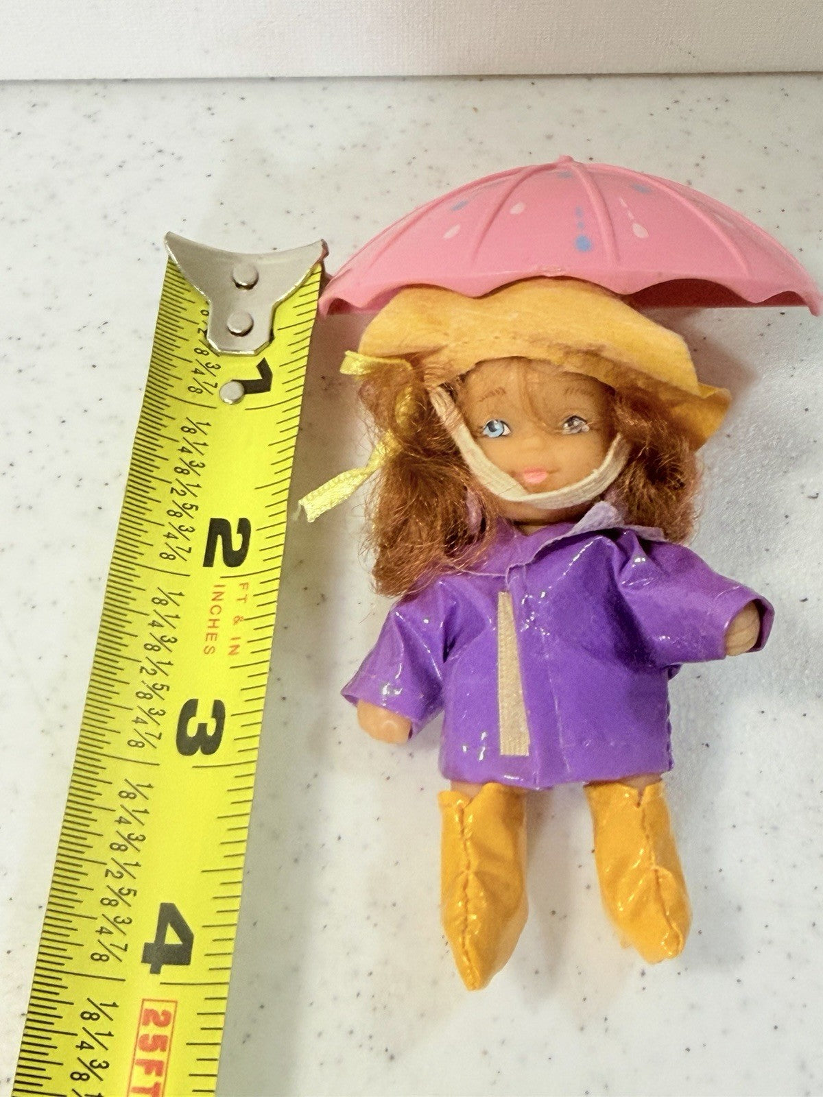 Vintage 1988 Meritus The Adorables Raincoat Doll Hair Clip Umbrella Barrette