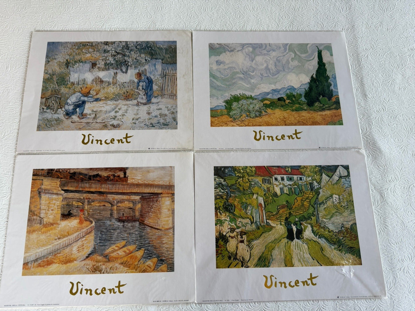 Maestri Della Pittura Vincent van Gogh Art Prints Set 4 Vintage 9x12