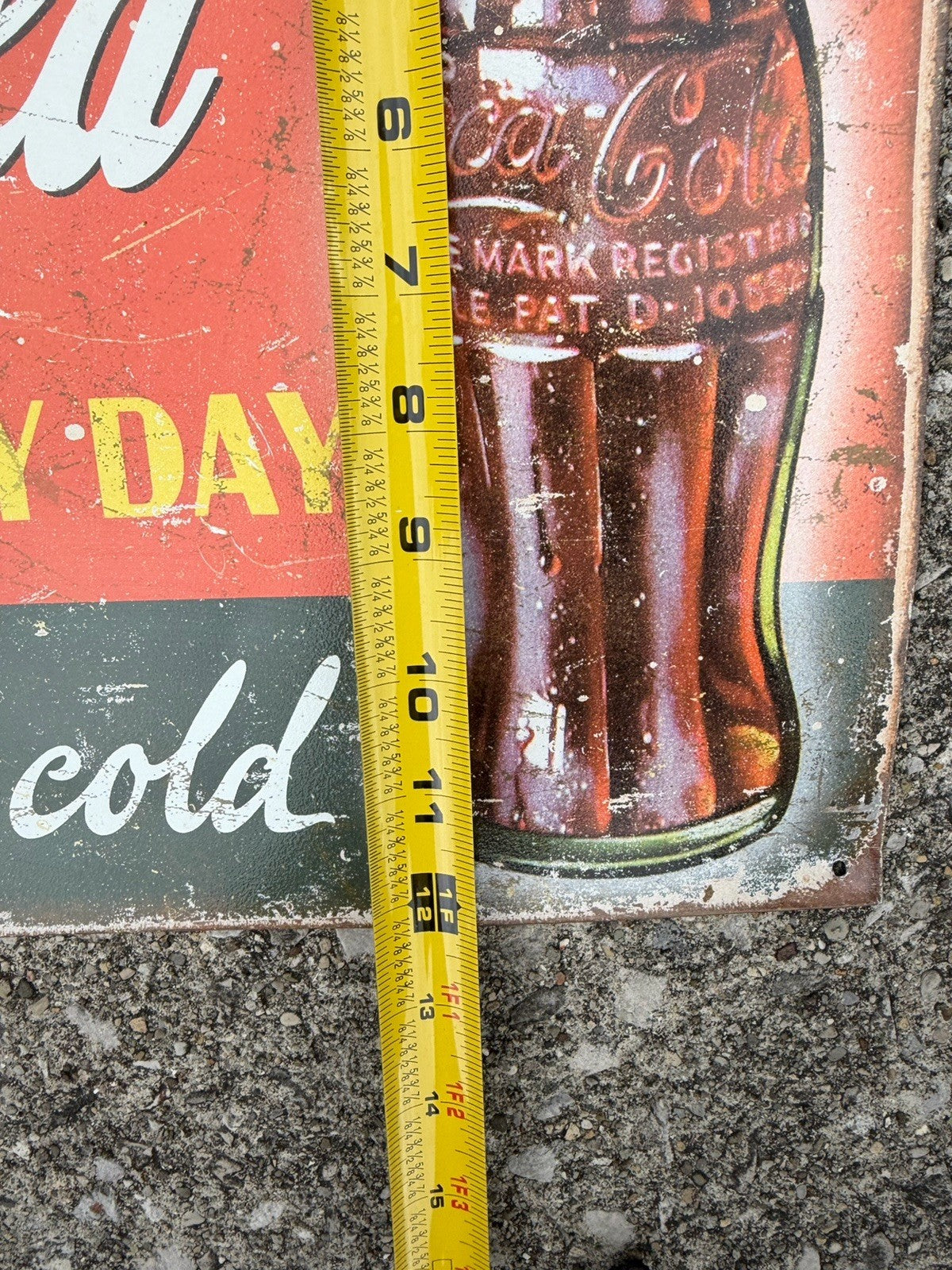 Vintage Coca Cola Reproduction Tin Metal Sign Coke Bottle Advertising Retro