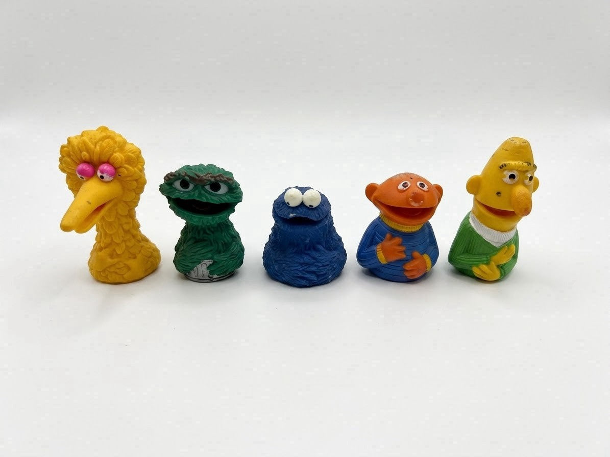 Vintage Muppets Inc Sesame Street Finger Puppets Lot 5 Bert Ernie Grover 1970s