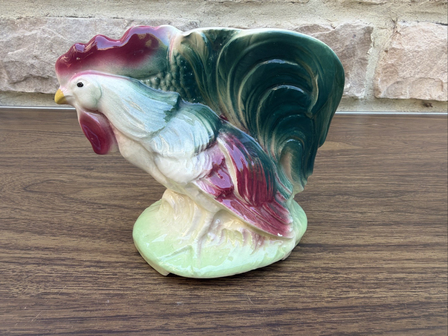 Royal Copley Rooster Hen Chicks Planter Vintage 1950s Ceramic