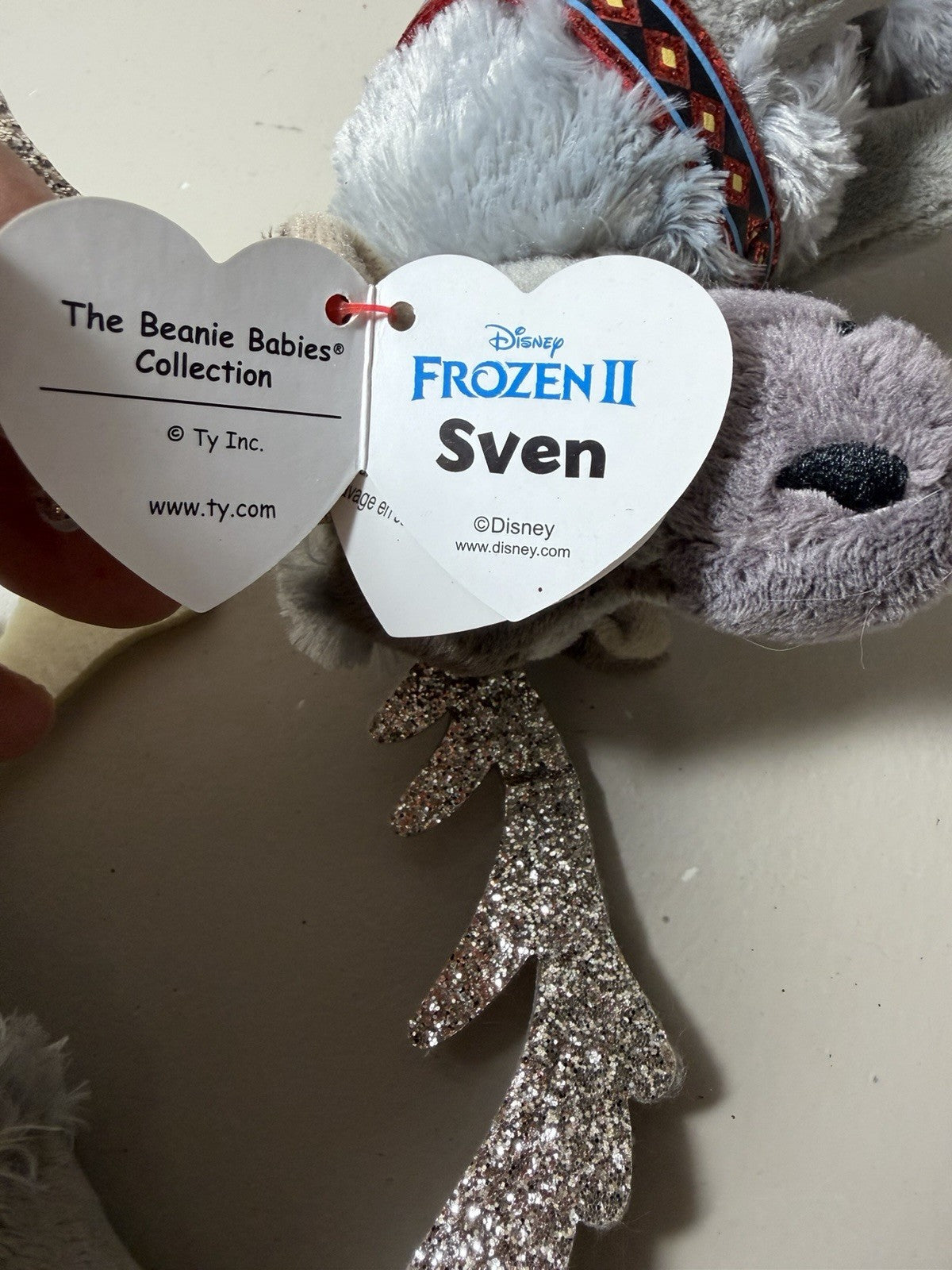 Disney Frozen Plush Lot 4 Ty Beanie Babies Olaf Snowman Sven Reindeer Toys