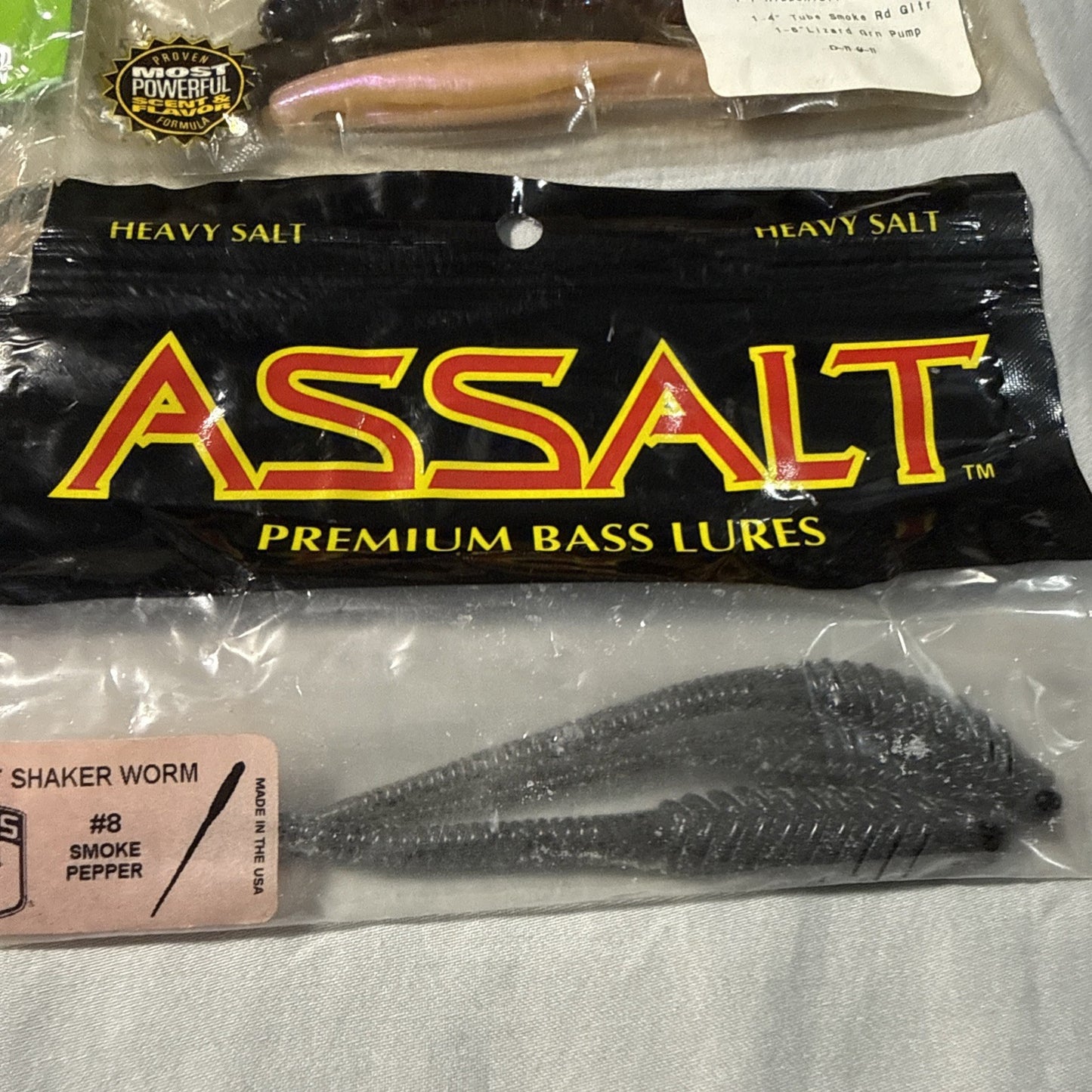 Lot of 11 Fishing Soft Plastic Worms Powerboat Assault Softbait