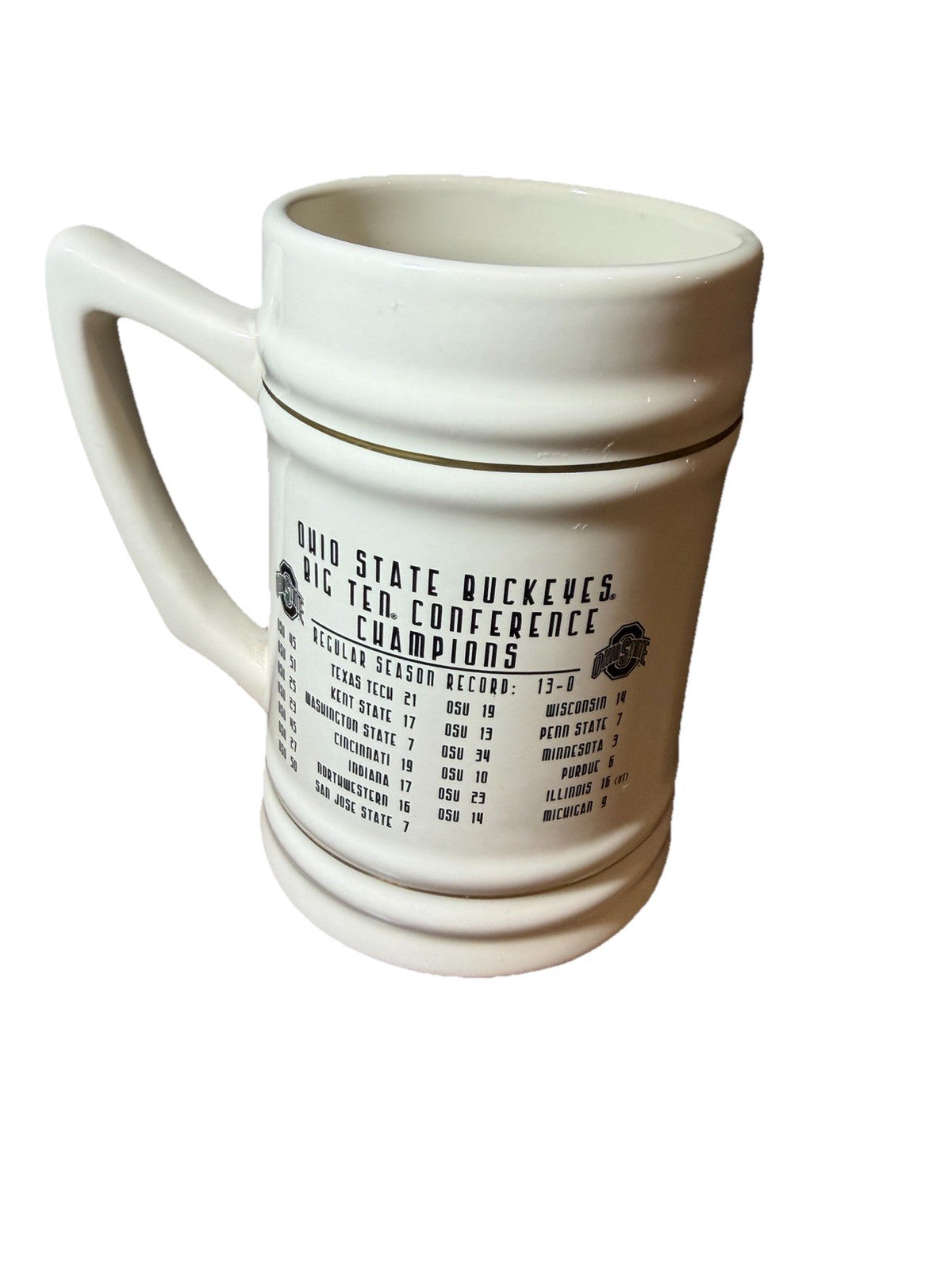 Ohio State Buckeyes 2002 Big Ten Champions Beer Stein Mug 24 Oz