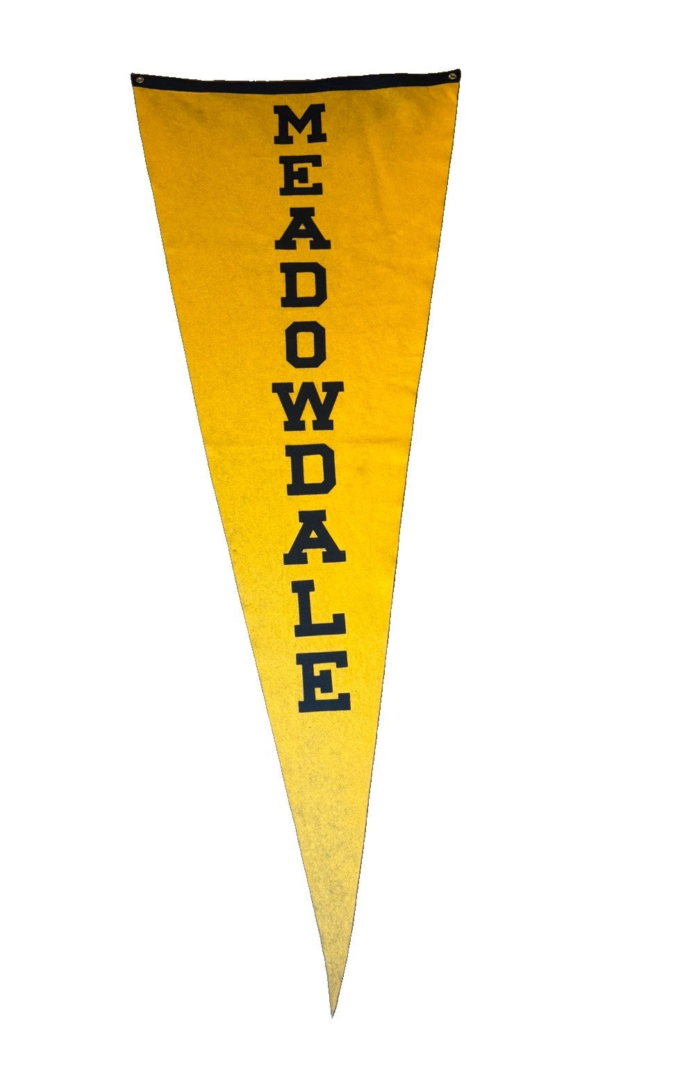 Vintage Meadowdale High School Felt Pennant Yellow Blue Neff Athletic Large 71"