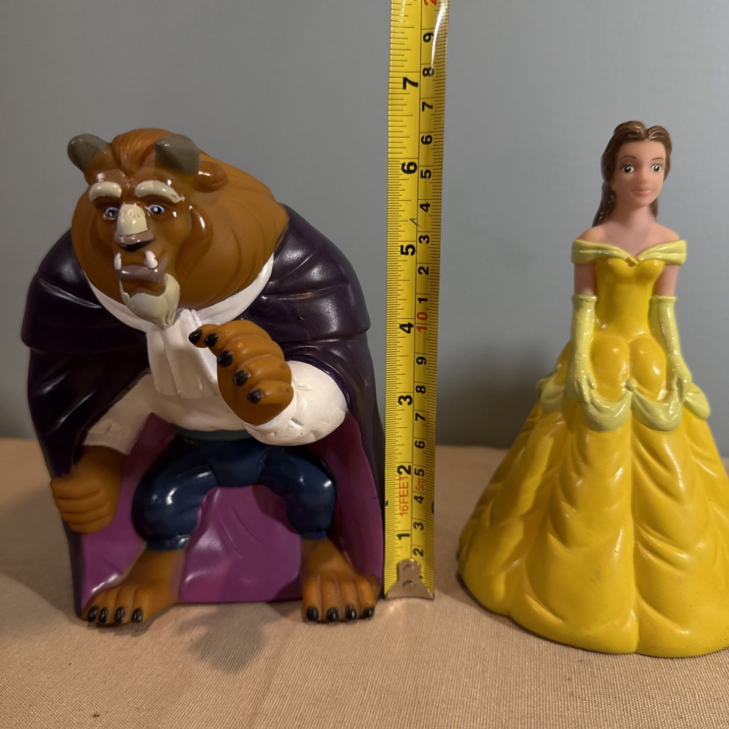 1992 Pizza Hut Beauty And The Beast Hand Puppets Disney Lot Of 4 Vintage