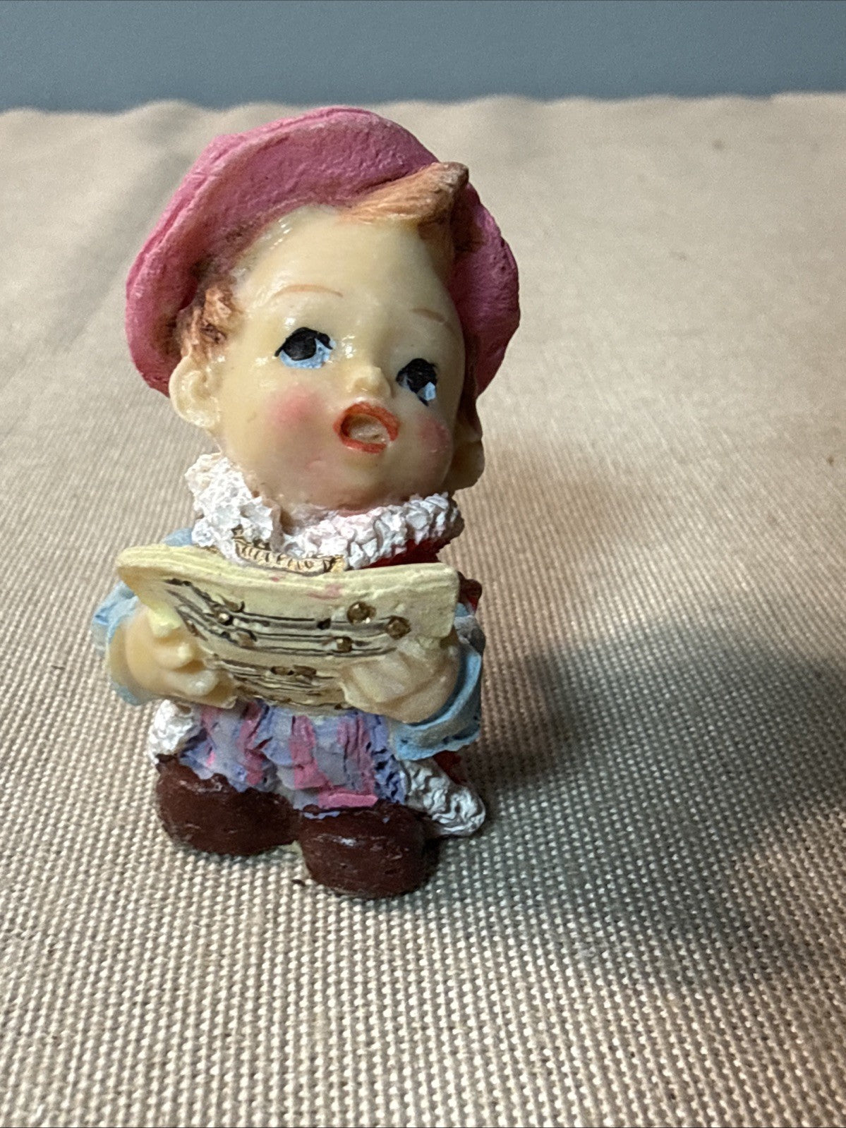 Vintage 2" Christmas Carolers Figurines Set of 9 Resin Children Singing Holiday