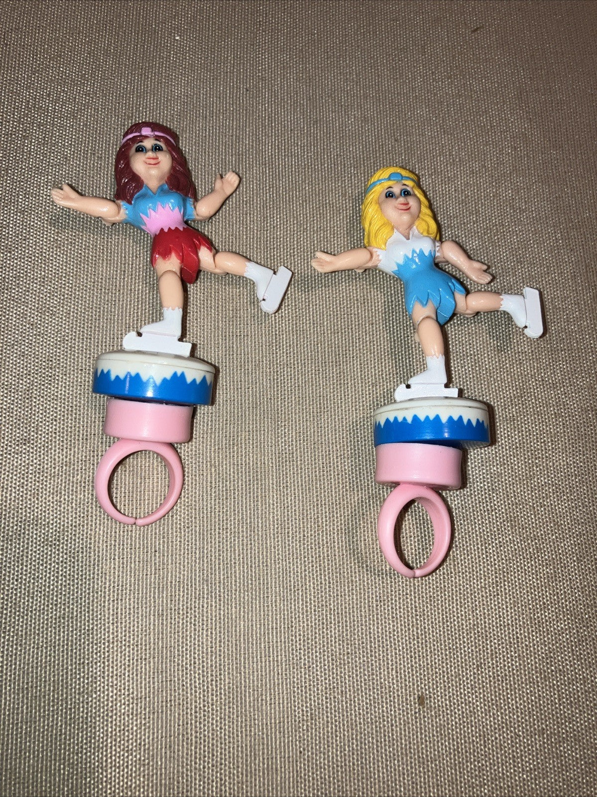 Vintage Ice Maidens PVC Figure Lot Of 2 Skaters Magnets Work