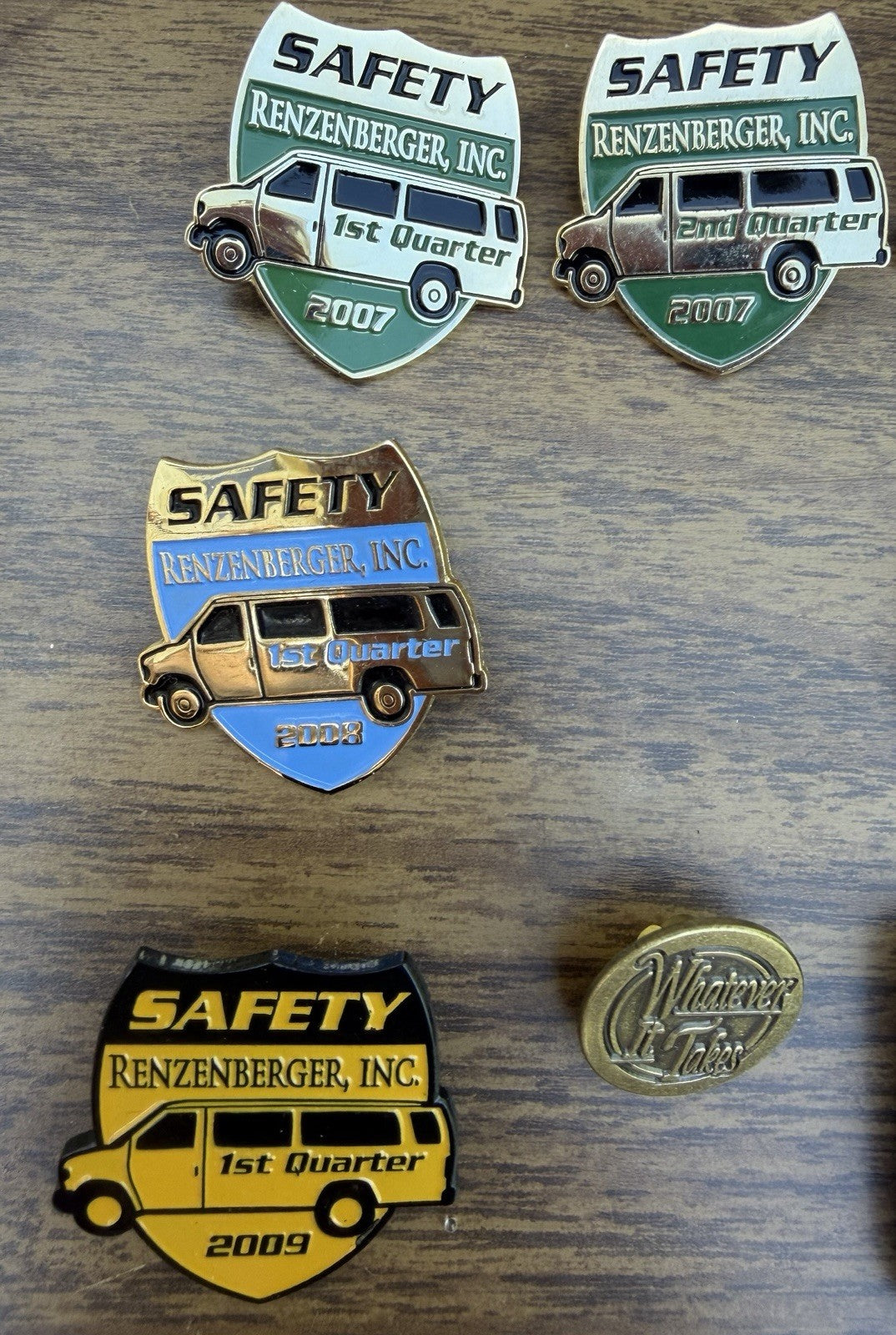 23 Vintage Collectible Renzenberger 2003-2005 Gold Tone Metal Pins, Keychain
