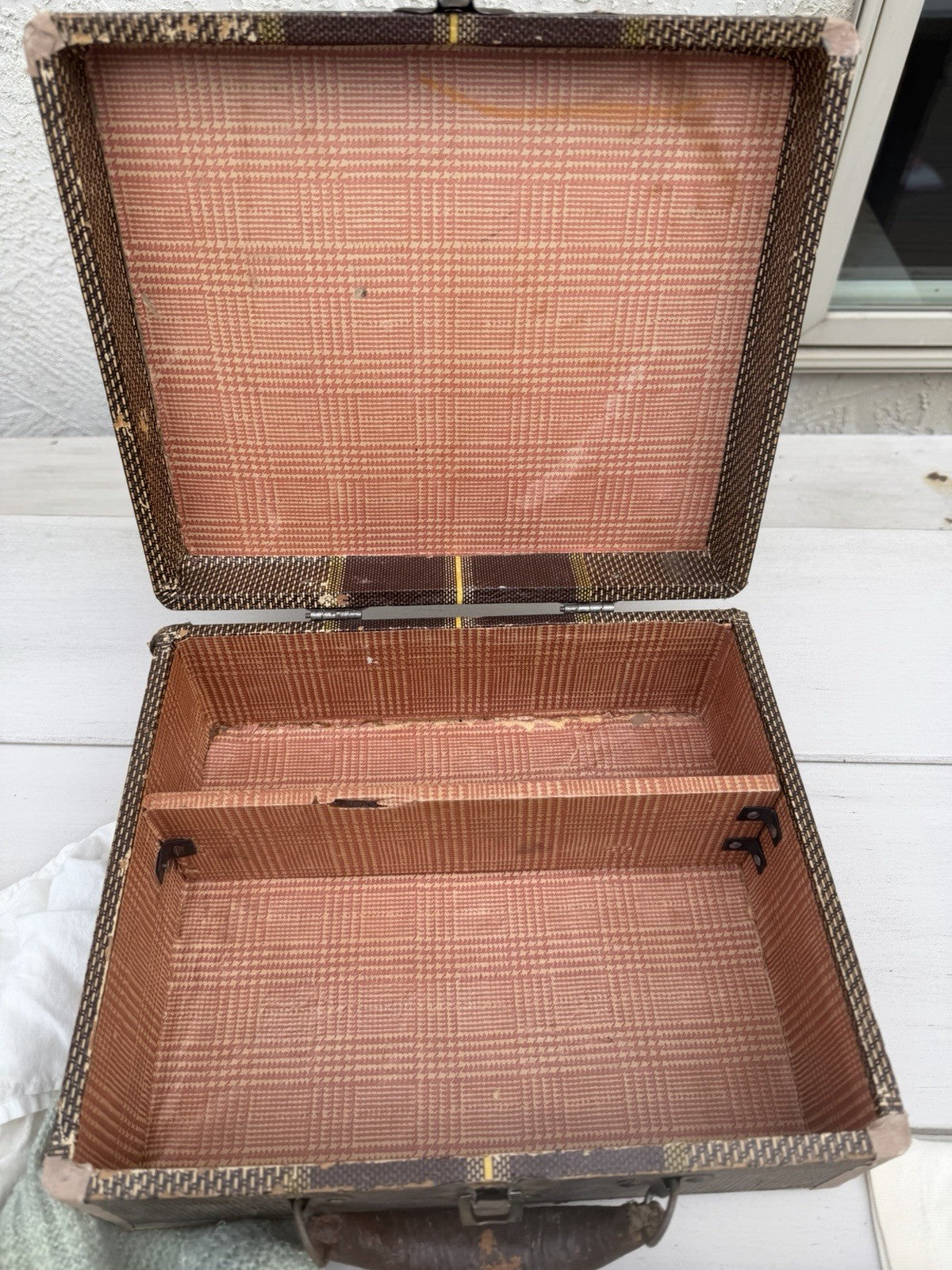 Vintage Doll Suitcase with Vintage Homemade Doll Clothes 23 Pieces