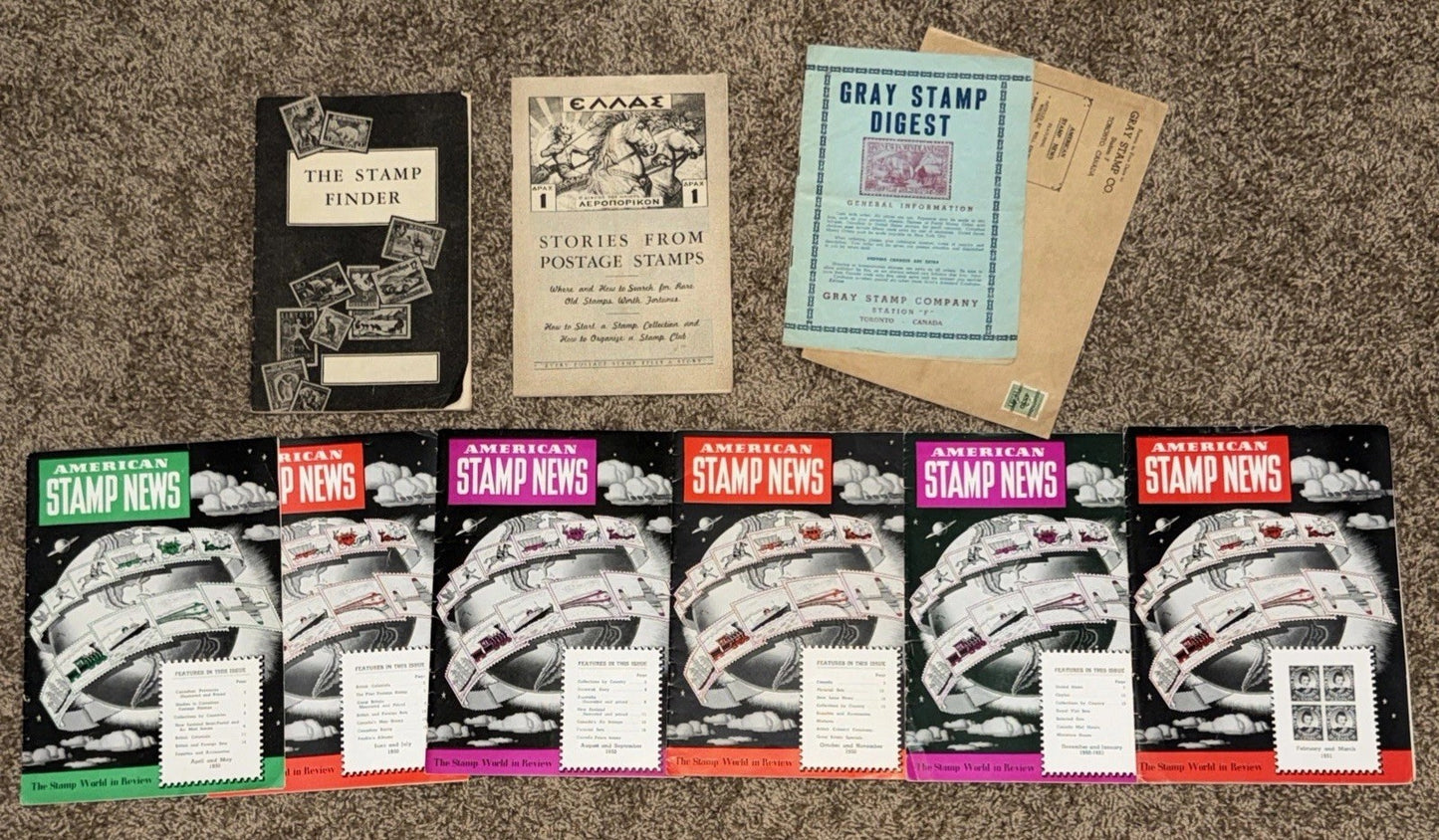 American Stamp News Stamp Finder Digest Lot 1946-1951 Philately Lot of 9