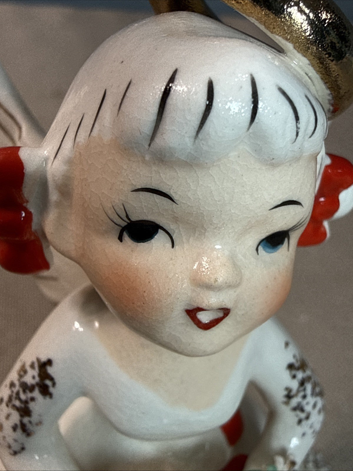 Vintage December Birthday Angel Girl Figurine Japan MB Daniels Highmount 4.5"