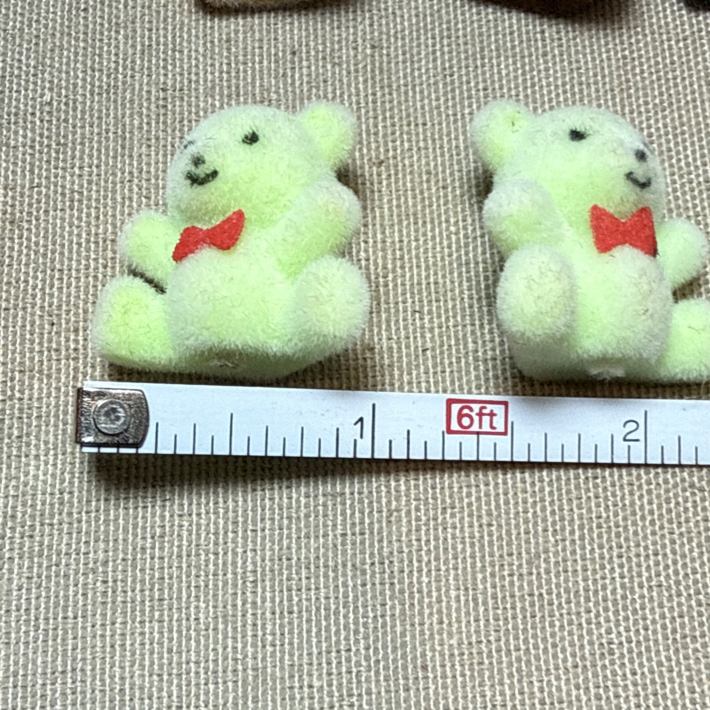 Vintage Miniature Flocked Animal Figurine Lot of 12 Bears Bunnies Fuzzy Figures