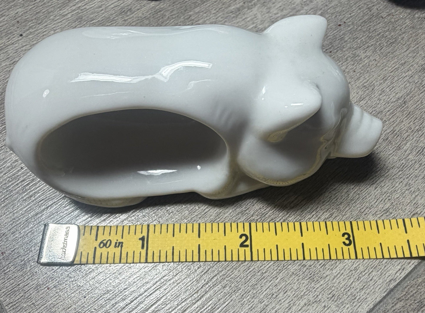 Vintage Animal Napkin Rings Set 4 Duck Pig Cow Chicken White Porcelain Japan