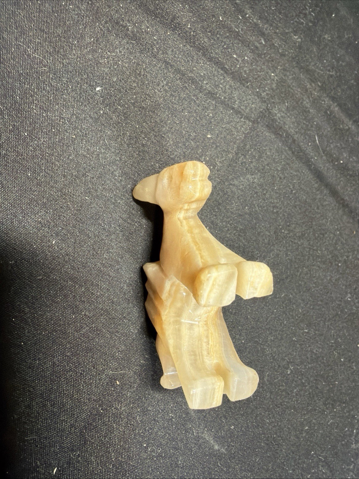 Vintage Hand Carved Stone Marble Alabaster Donkey Burro Mule 3"