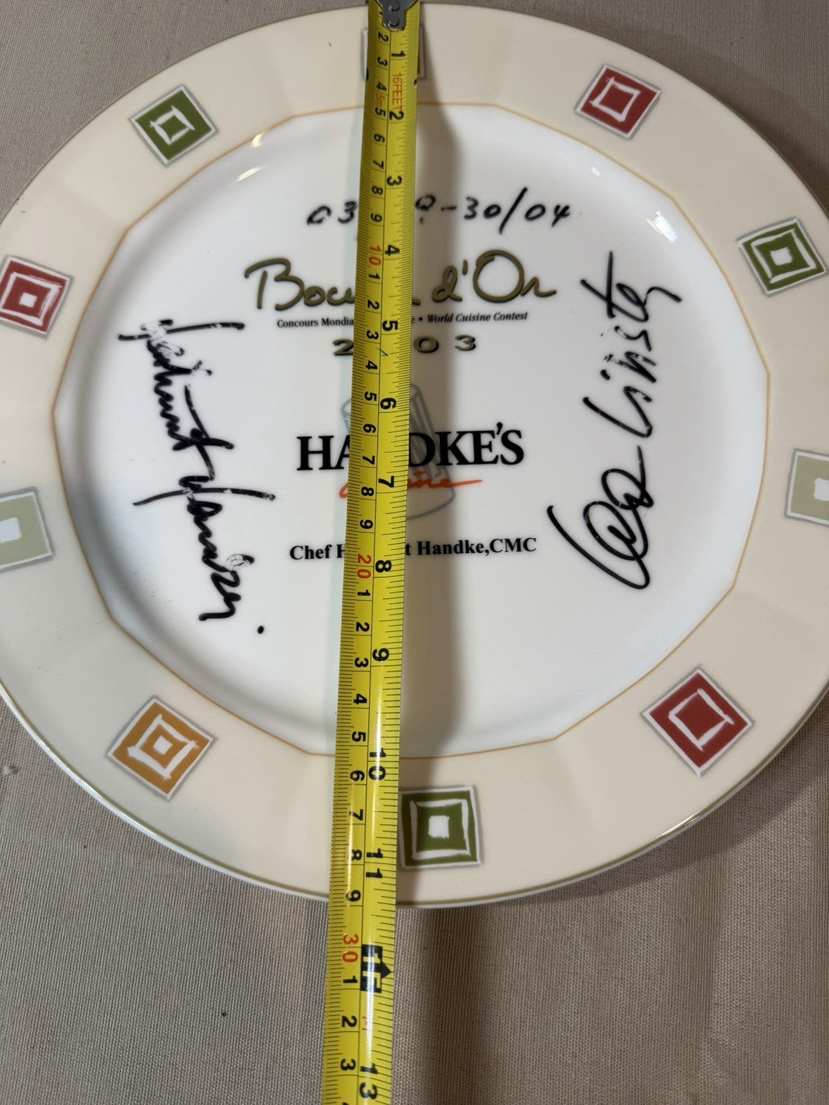 Villeroy Boch Bocuse d'Or 2003 Handke Cuisine Signed Collector Plate 11.5"