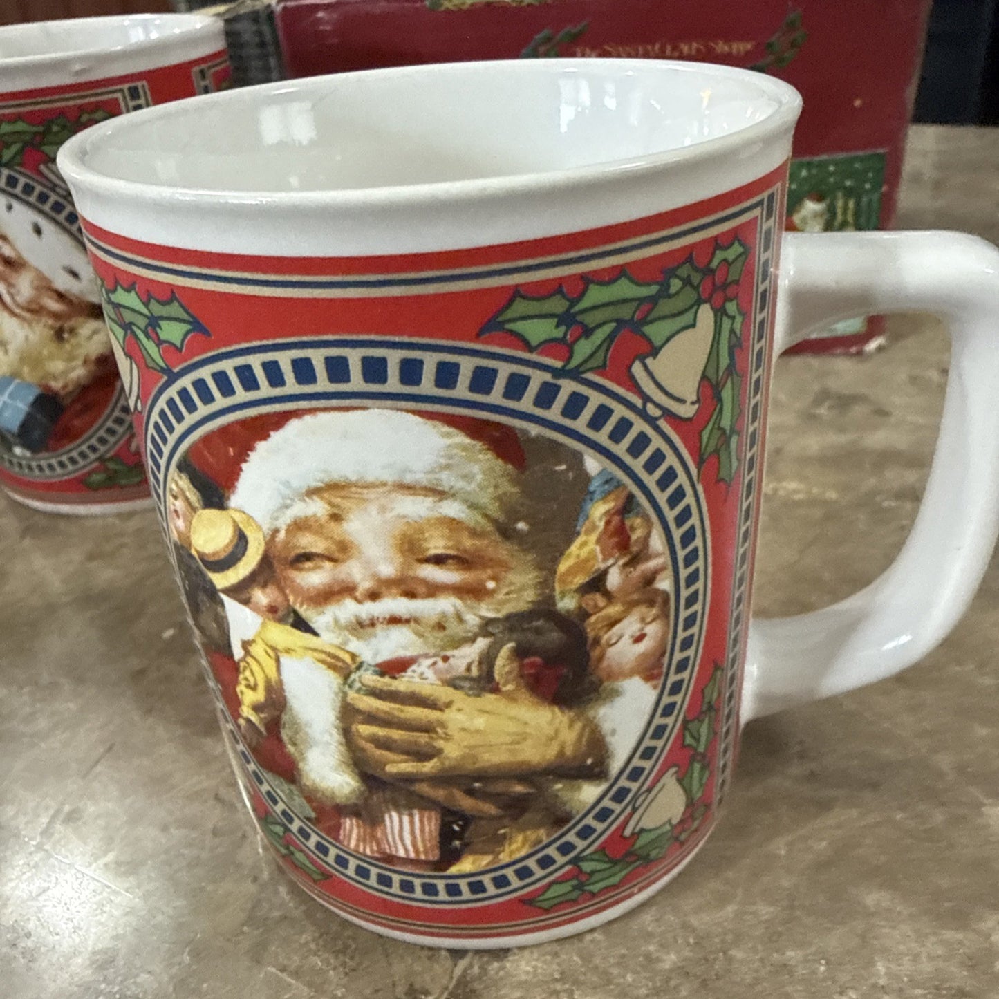 1987 Enesco The Gifted Line John Grossman Santa St Nicholas Mugs Set of 4 Box
