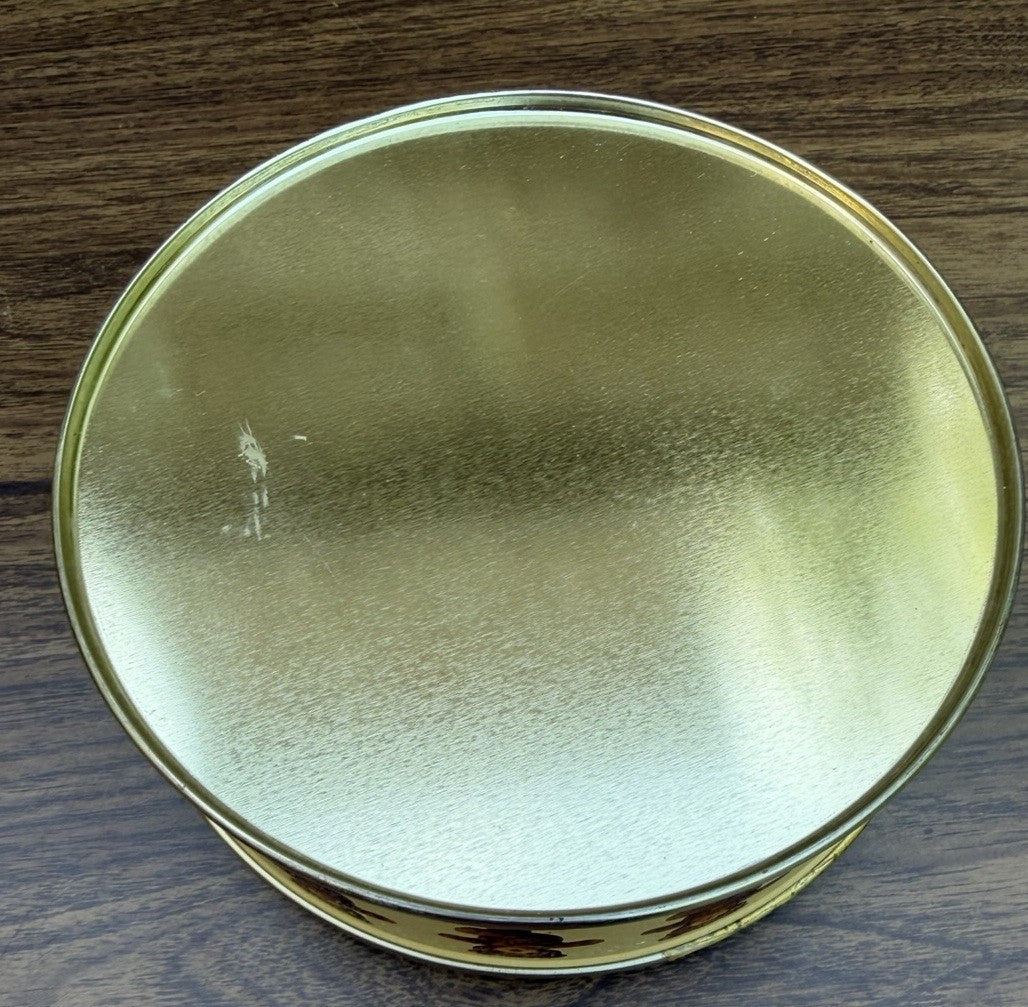 Vintage Teddy Bear Round Metal Tin Litho Cookie Biscuit Canister Dancing Bears