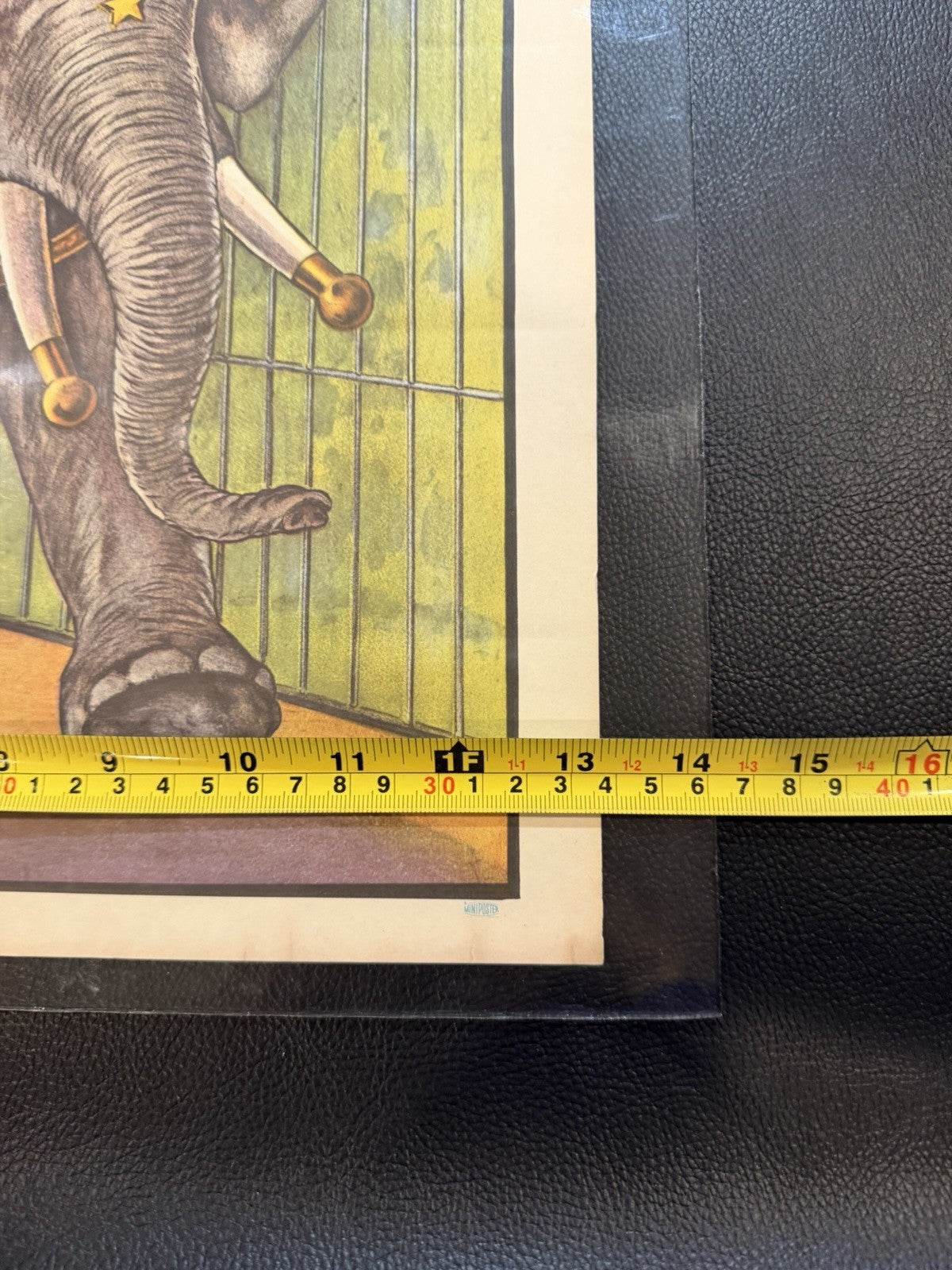 Vintage 1960 A G Barnes Circus Mini Poster Elephant Tiger Retro Carnival Print