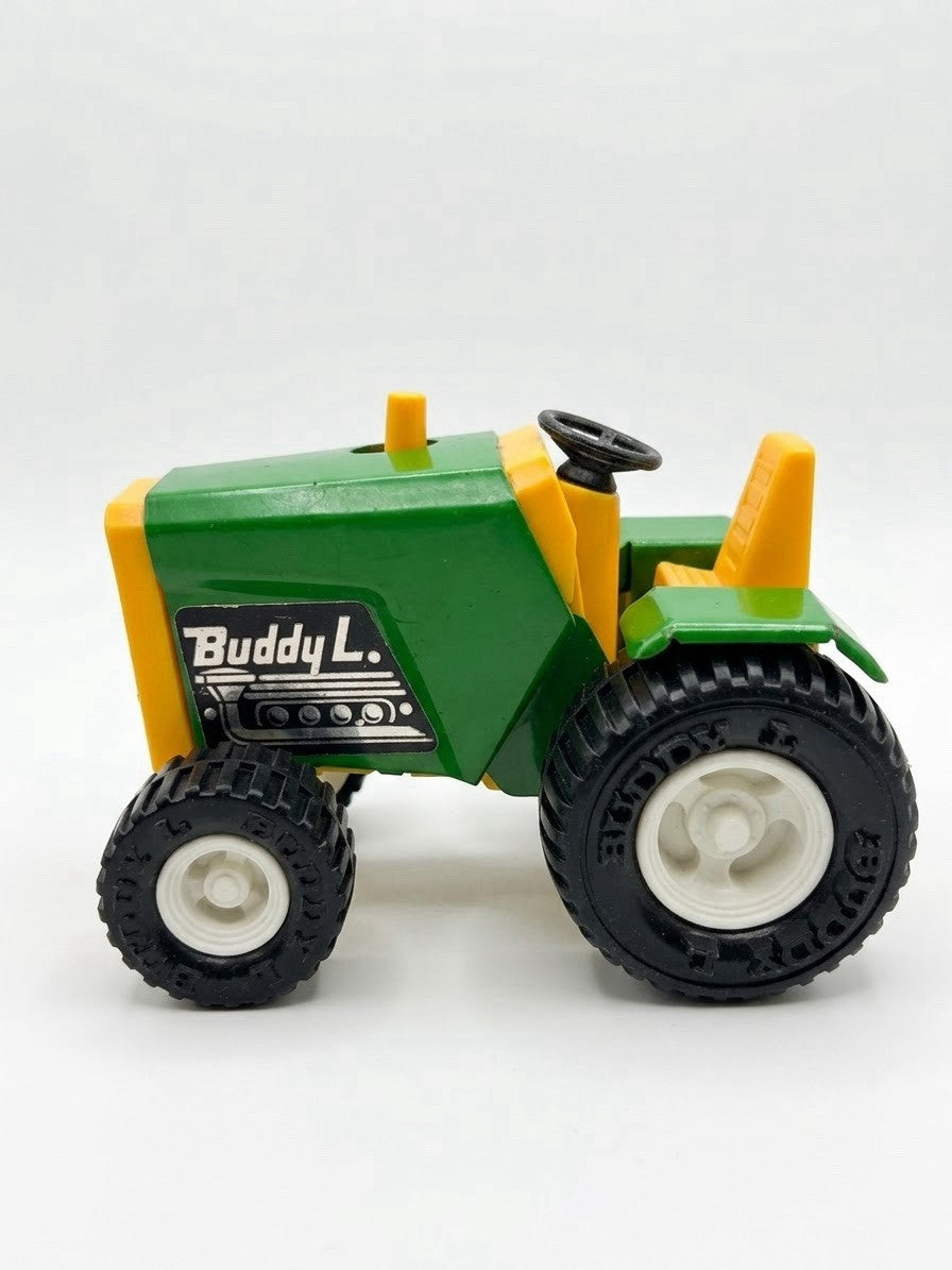 Vintage 1970s Buddy L John Deere Green Yellow Farm Tractor 3.5" Toy Vehicle