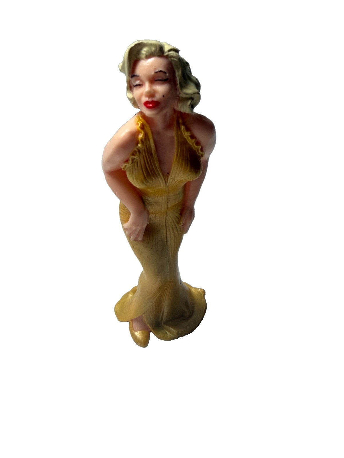 Vintage Marilyn Monroe Gold Dress PVC Figure Cake Topper 3.5"
