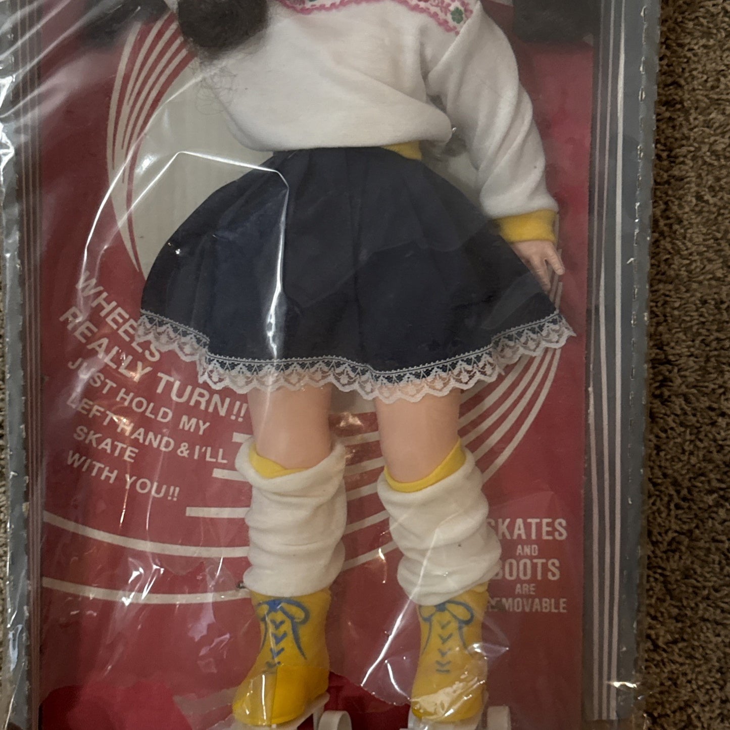 Vintage 1980 Roller Skating Lisa Doll 19” Brown Hair New In Original Box