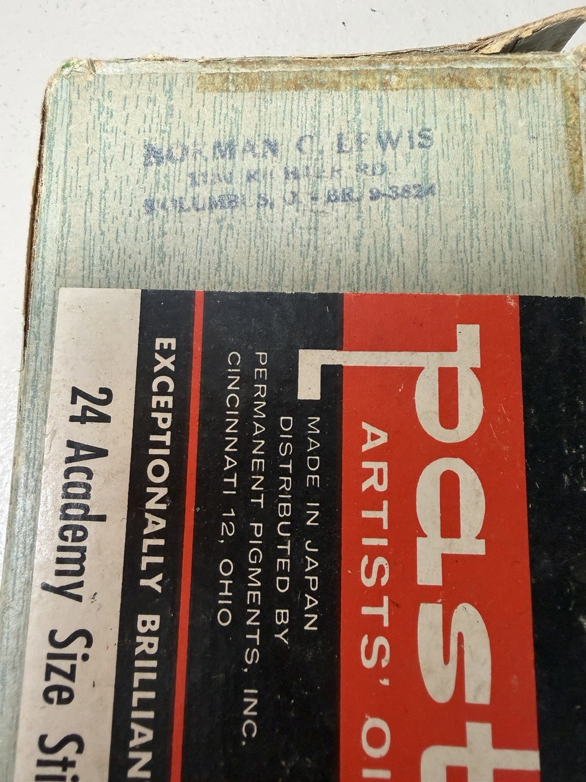 Vintage Pastol Artists Oil Pastels 24 Academy Size Sticks Permanent Pigments Box