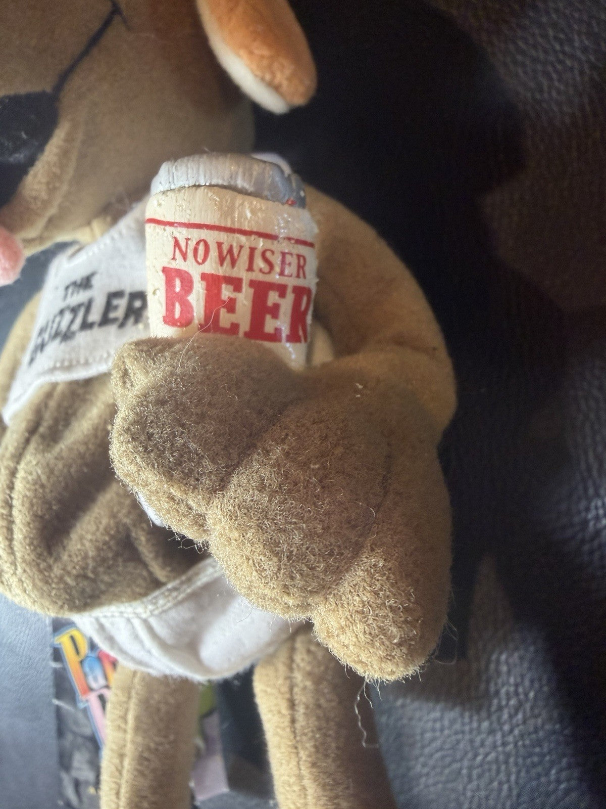 Vintage Amscan Party Pals The Guzzler Dog Plush Stuffed Toy Beer Can NWT Novelty