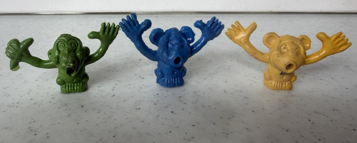 Vintage 1970s-90s Novelty Eraser Lot: W.C. Fritos, Monkeys, Jets & More