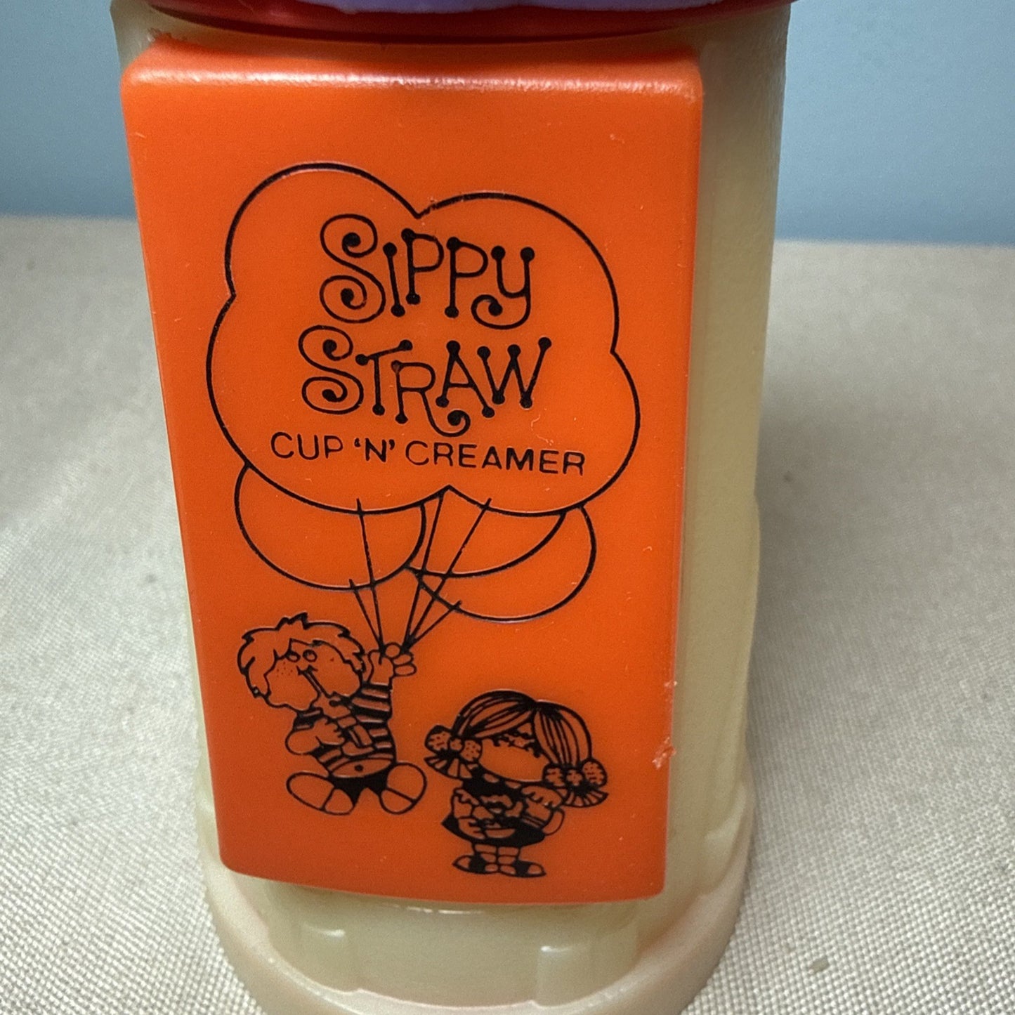 Vintage Whirley Moo Cow Sippy Straw Cup Creamer Novelty Plastic Kitchenware