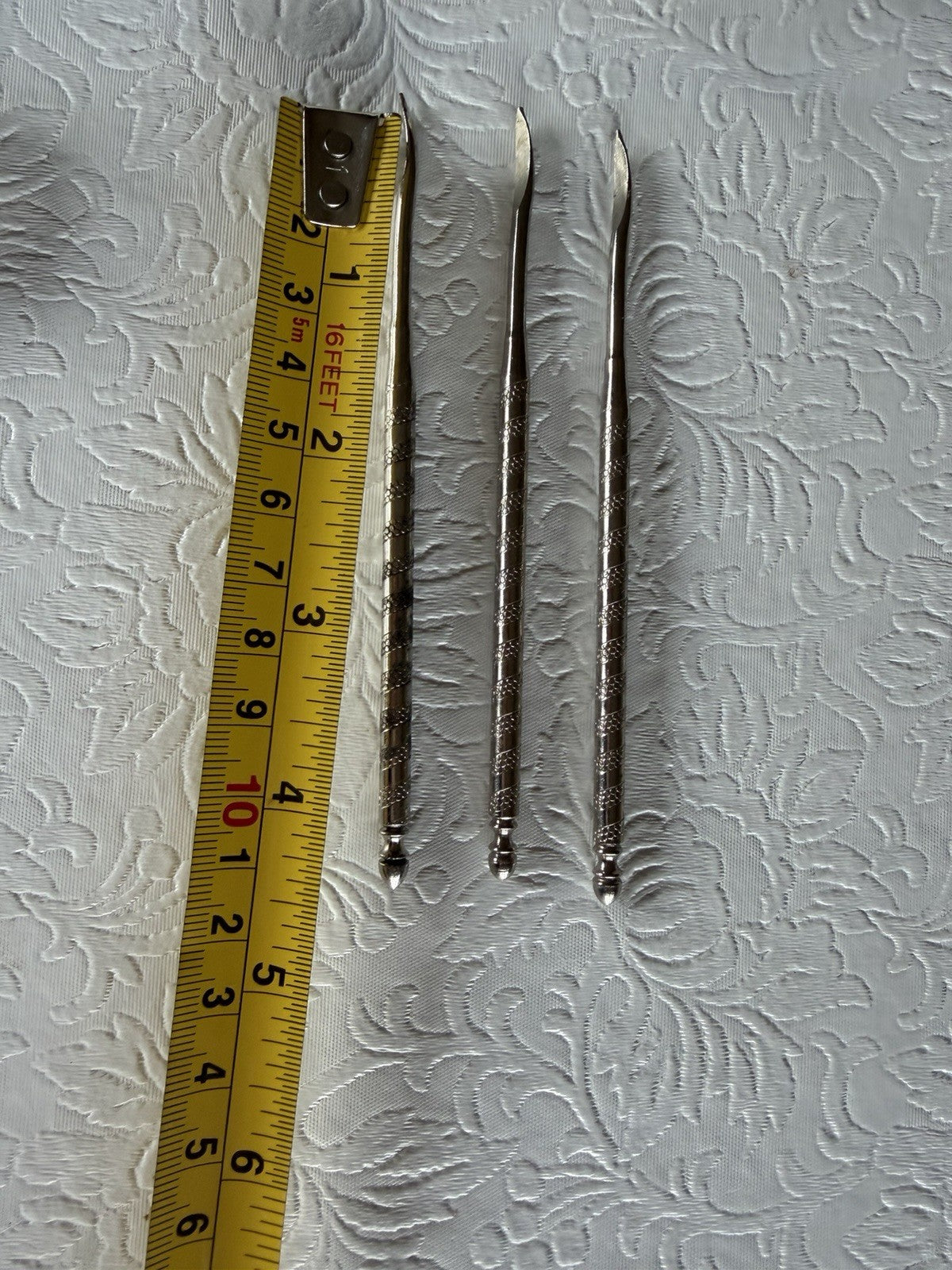 Vintage HMQ Quackenbush Nutcracker Pick Set Textured Handles Original Box Metal