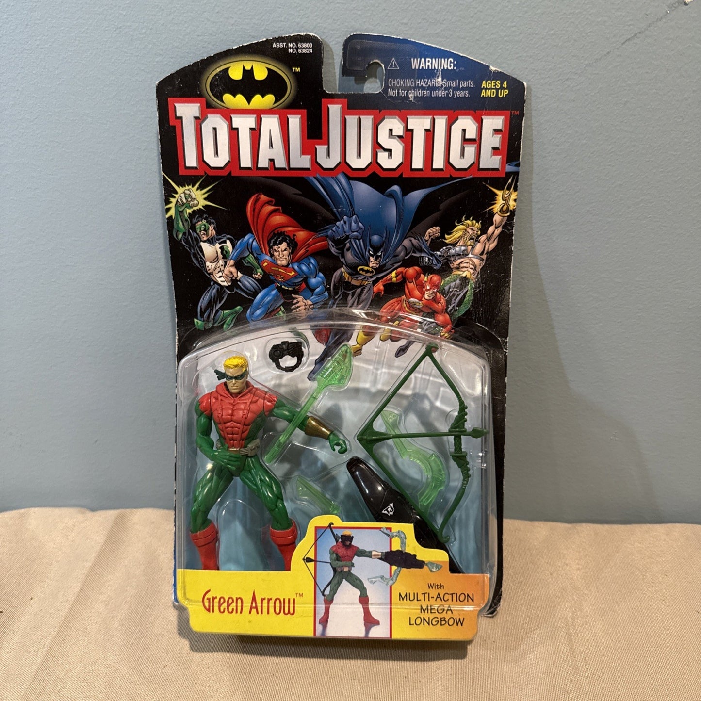 DC Comics Total Justice Green Arrow Figure Kenner Mega Longbow 1996 Sealed