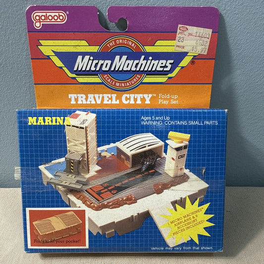 Vintage 1988 Micro Machines Travel City Marina Galoob Playset w/Box See Photos