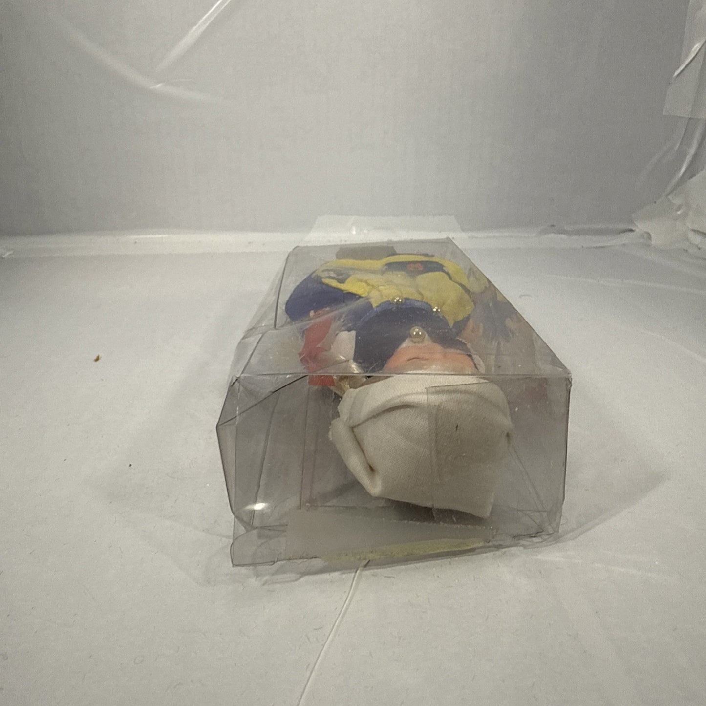 Vintage Swedish Souvenir Doll Folk Dress Sleep Eyes Blue Yellow Costume