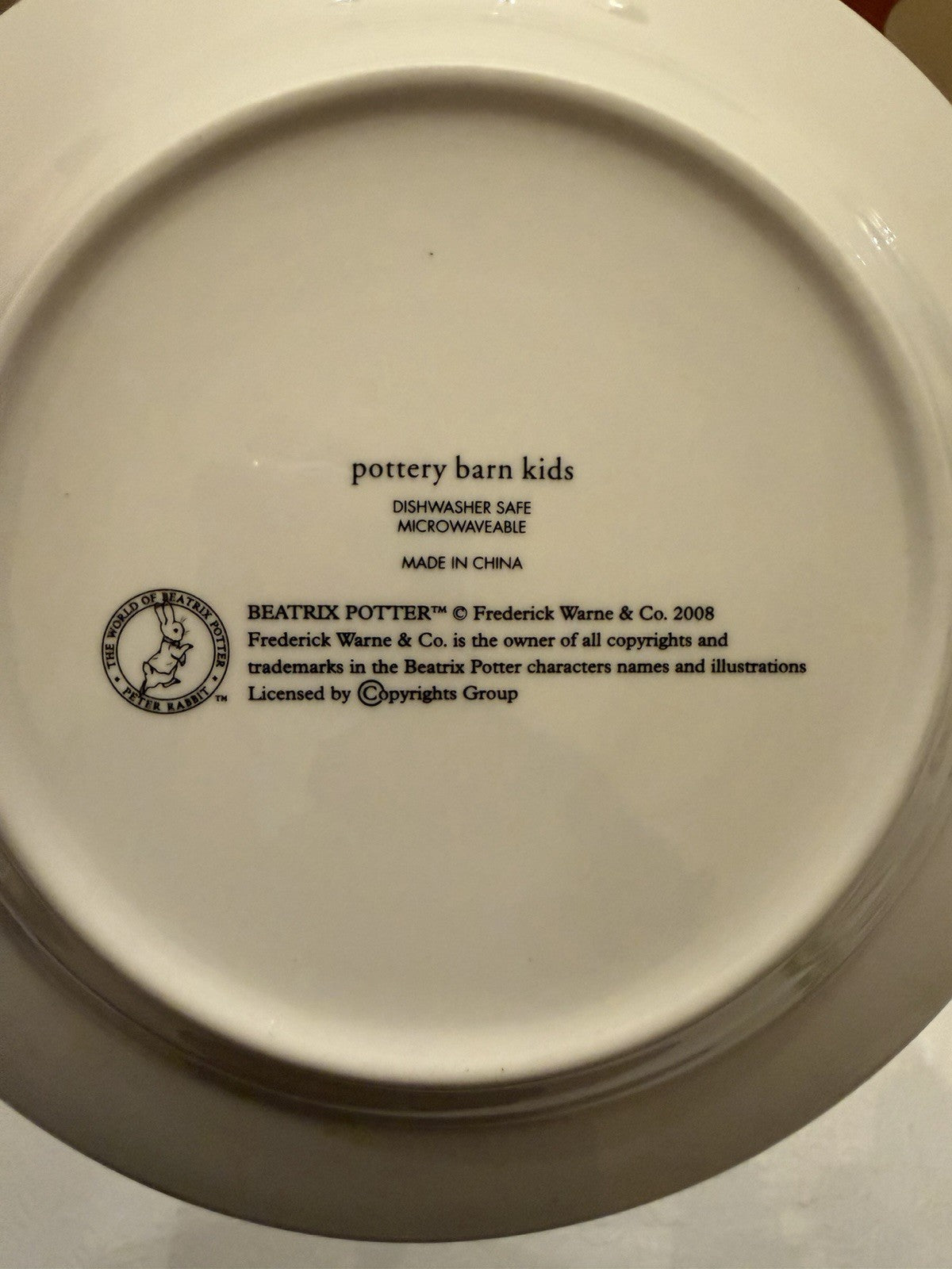 Pottery Barn Kids Peter Rabbit Porcelain Plates Set 4 Beatrix Potter Boxed 2008
