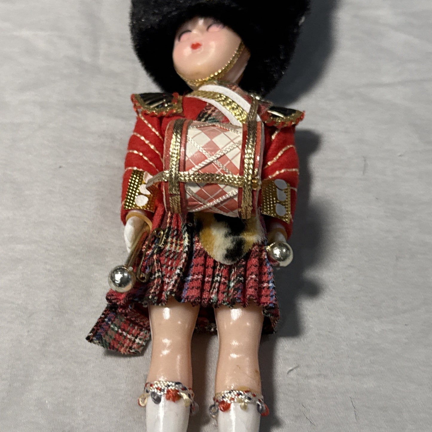 Vintage Toy Soldier Dolls Sleepy Eyes Kilt Hard Plastic Set of 2