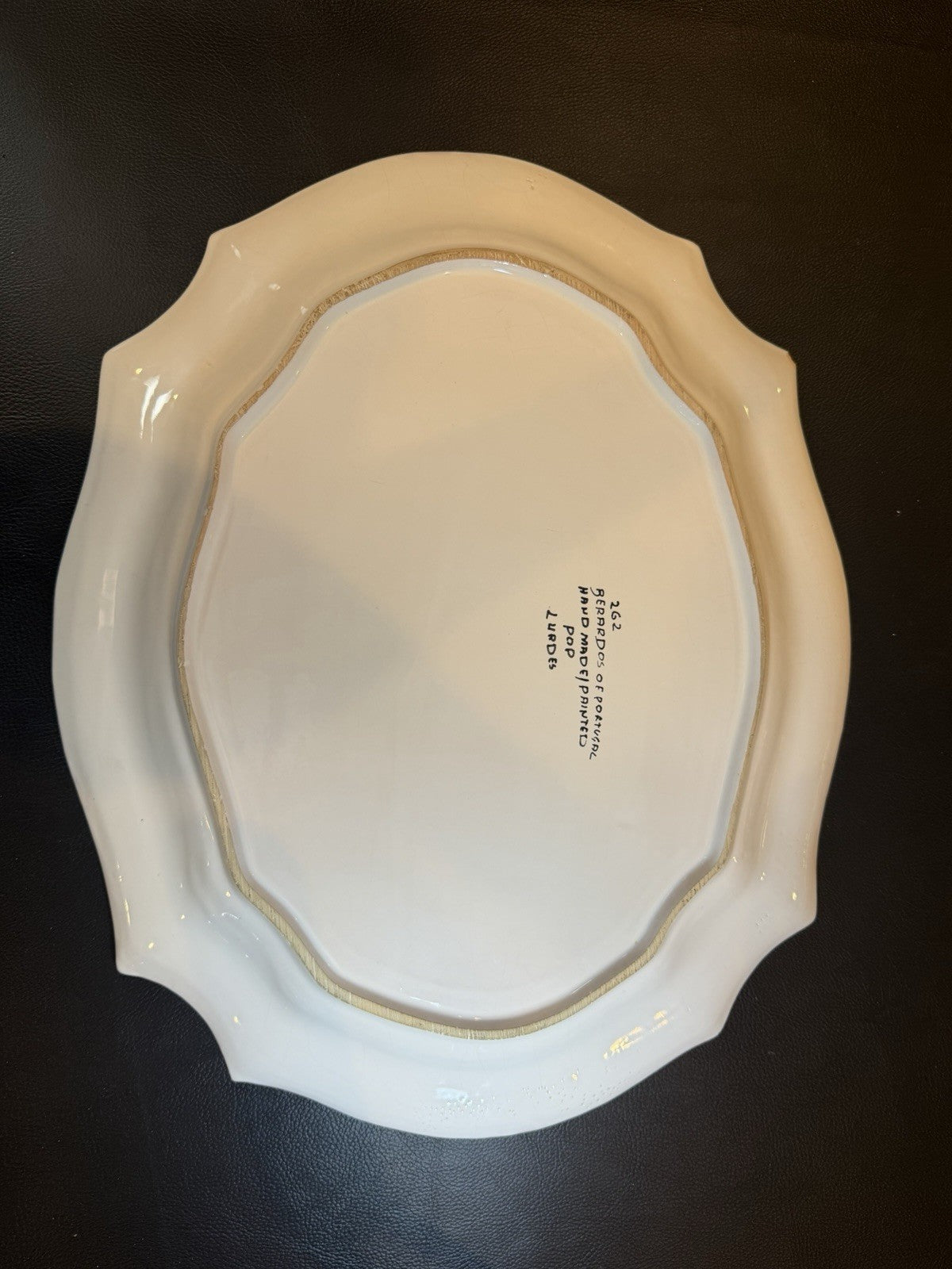 Vintage Berardos Portugal Hand Painted Floral Ceramic Platter Serving Tray