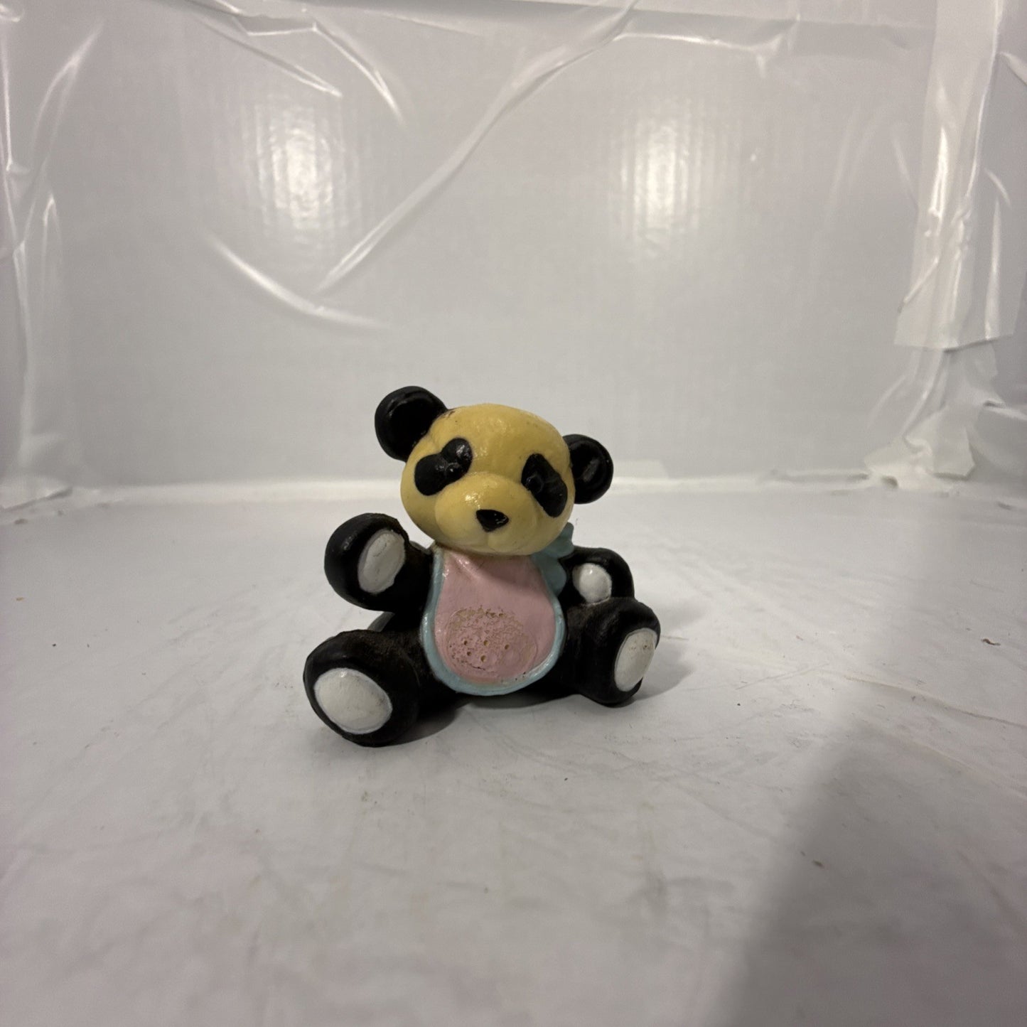 Vintage Miniature Panda Bear Figurines Christmas Happy Animal Lot of 4 Hong Kong