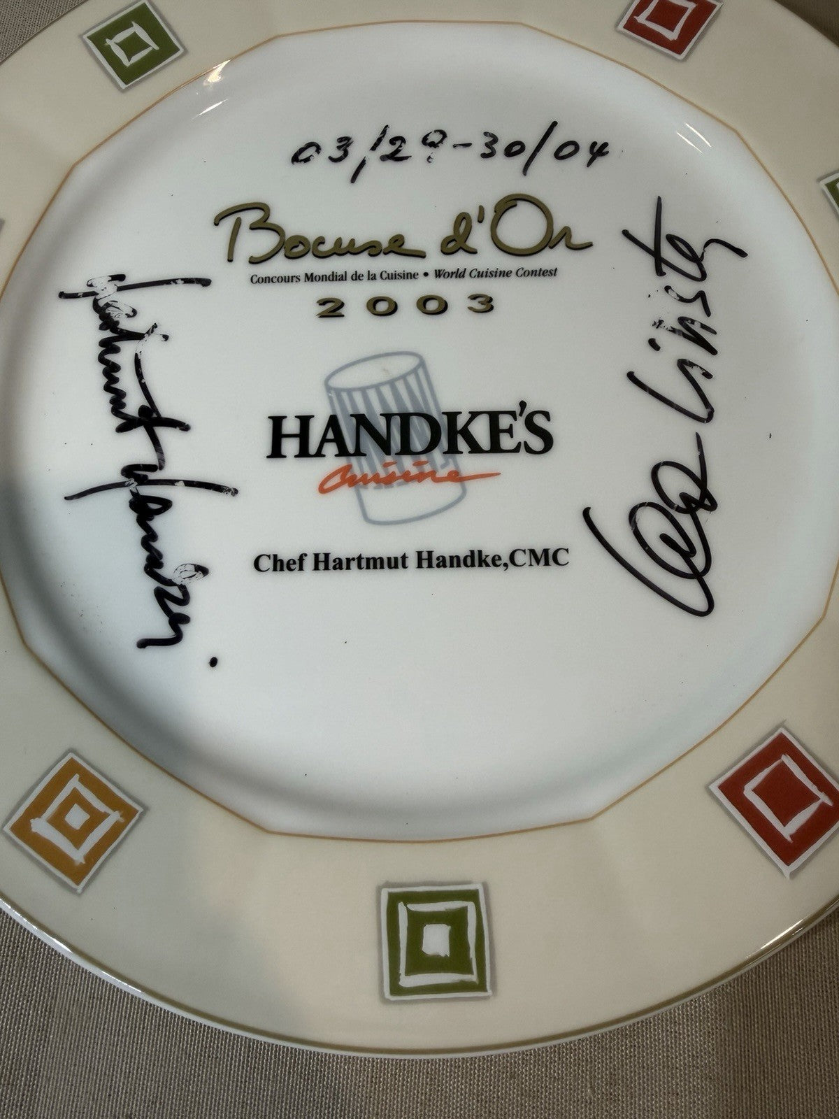 Villeroy Boch Bocuse d'Or 2003 Handke Cuisine Signed Collector Plate 11.5"