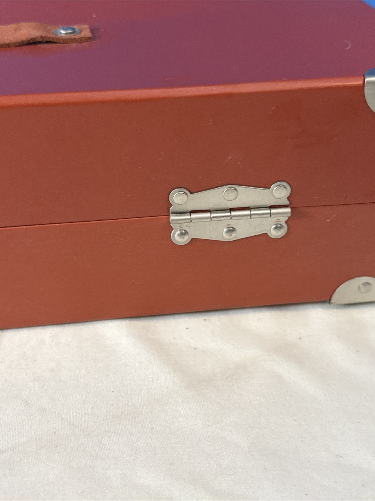 Williams Sonoma 5 Piece BBQ Grill Tool Set Stainless Steel Wood Case New