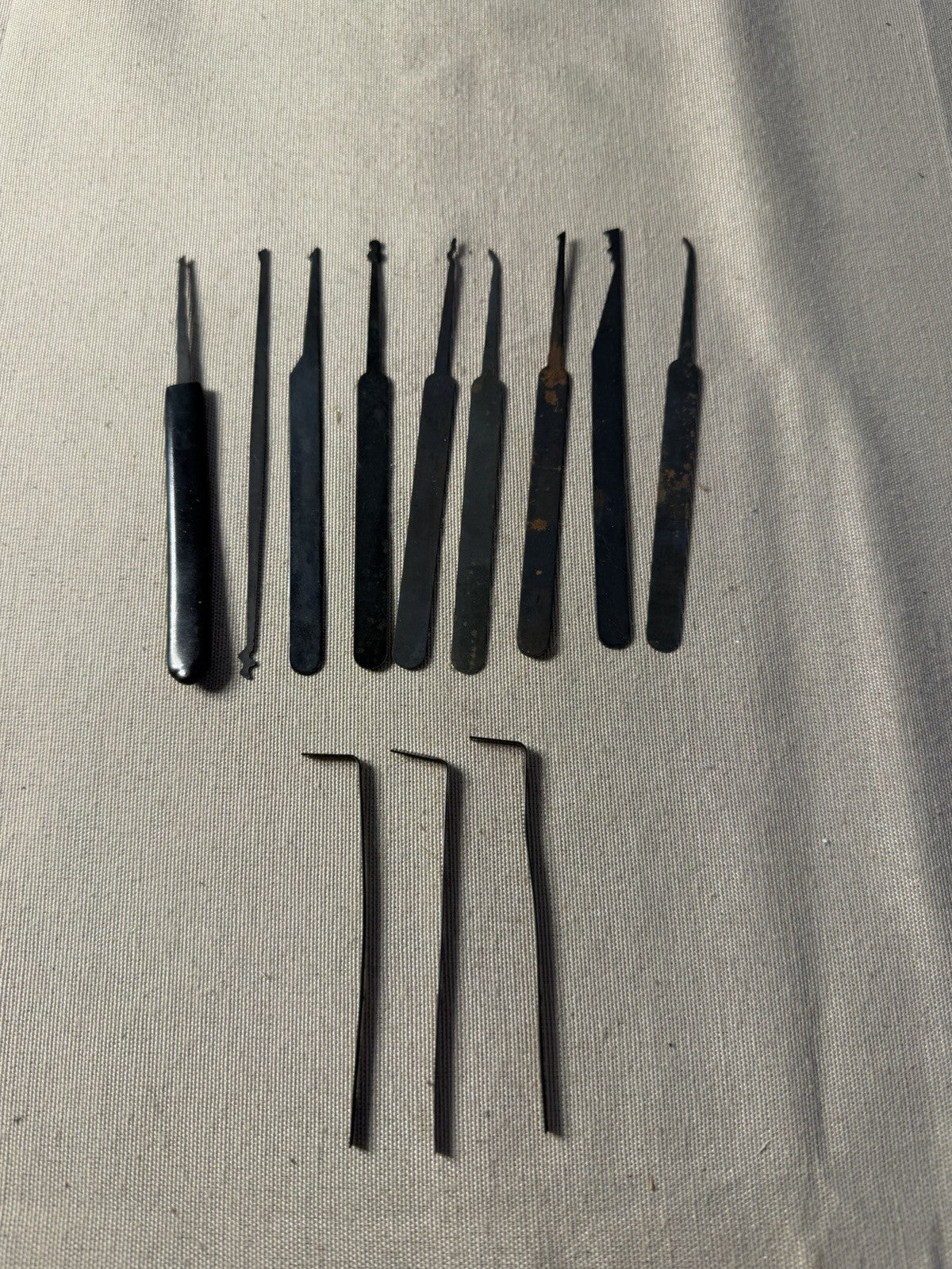 Vintage SouthOrd Lock Pick Set Leather Case Tension Wrenches Picks Locksmith USA