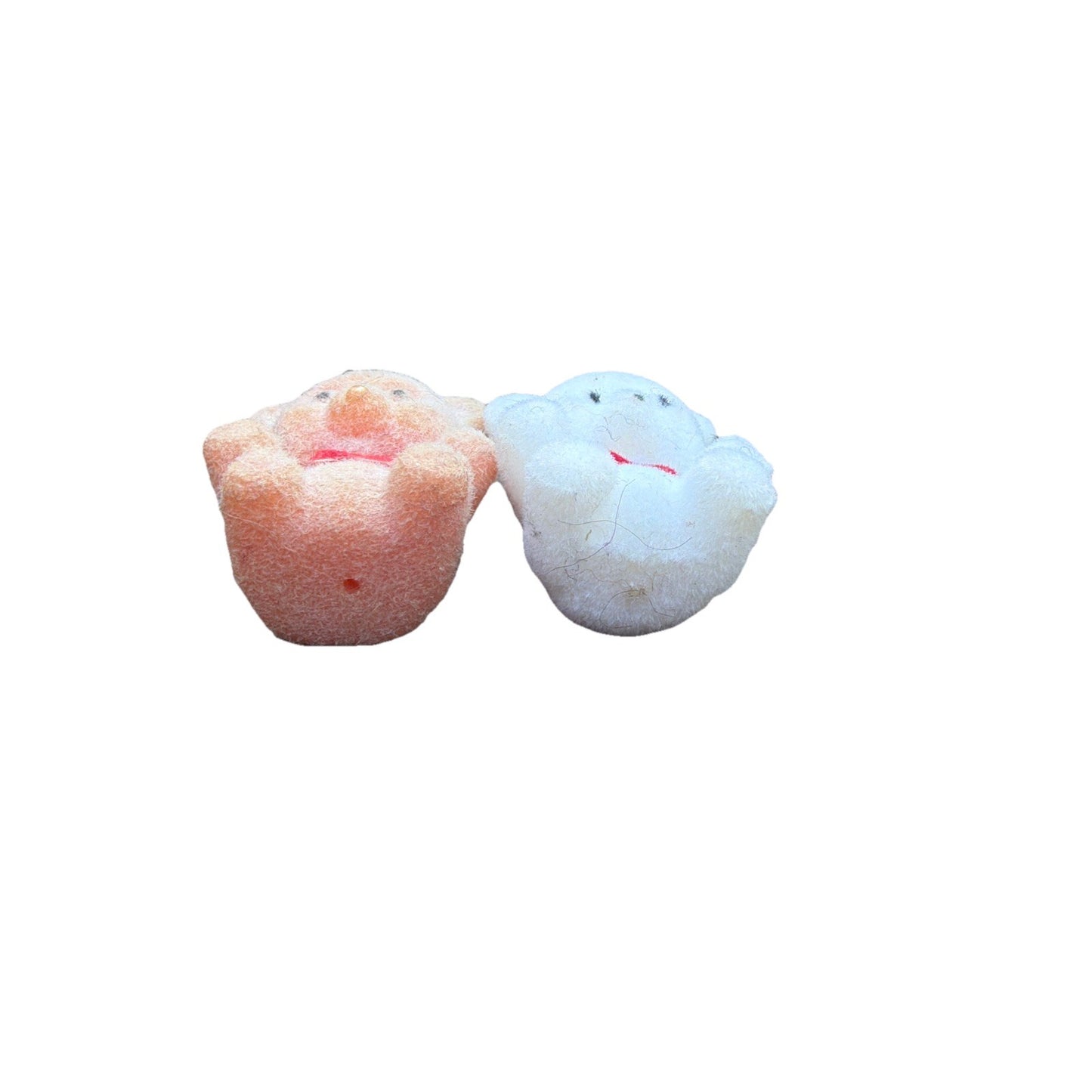 Vintage Lot of 2 Flocked Teddy Bear Dollhouse Miniatures 1:12 Scale Blue Pink