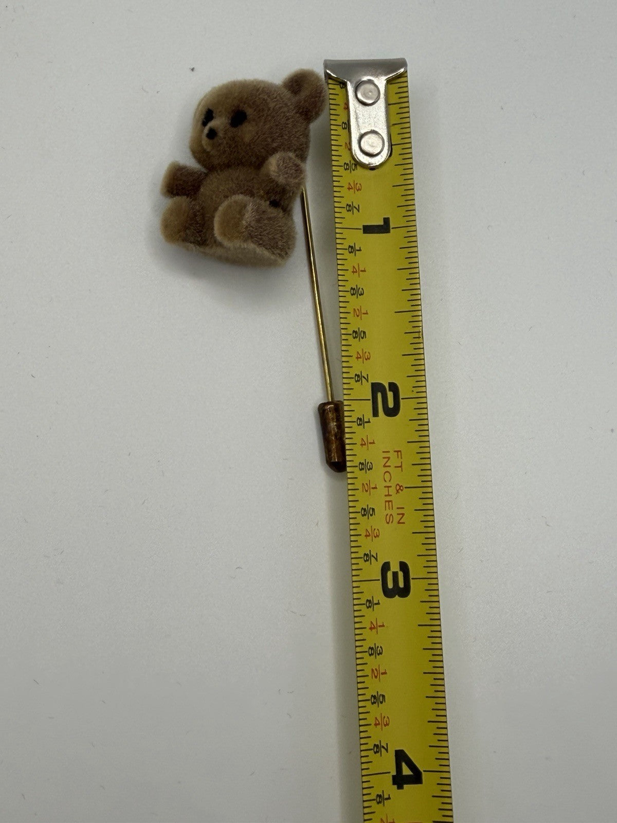 Vintage Flocked Teddy Bear Panda Lapel Stick Pins Hat Scarf Jewelry Lot of 5
