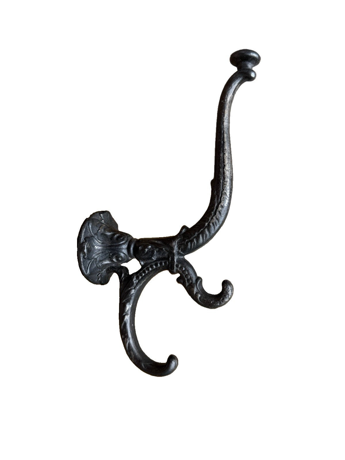 Vintage Victorian Cast Iron Triple Hook Hall Tree Coat Hat Hook