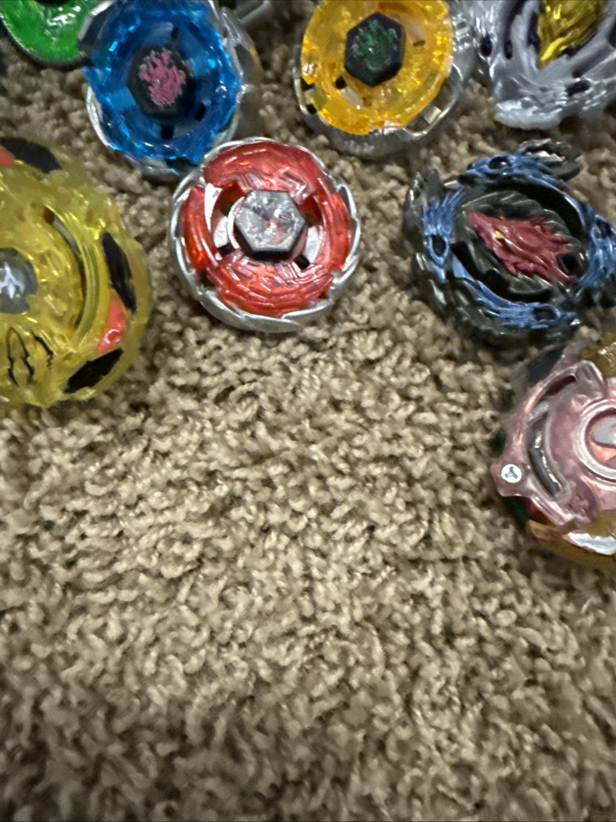 Beyblade Lot 100 Plus Assorted Parts Launchers Stadium Pieces Storage Box