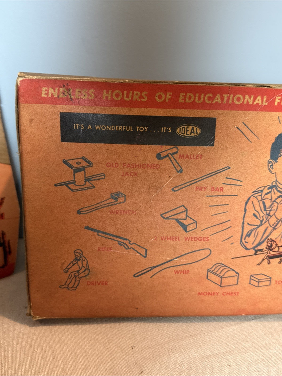 Vintage 1955 Roy Rogers Fix It Stagecoach Ideal Toy Original Box Incomplete set